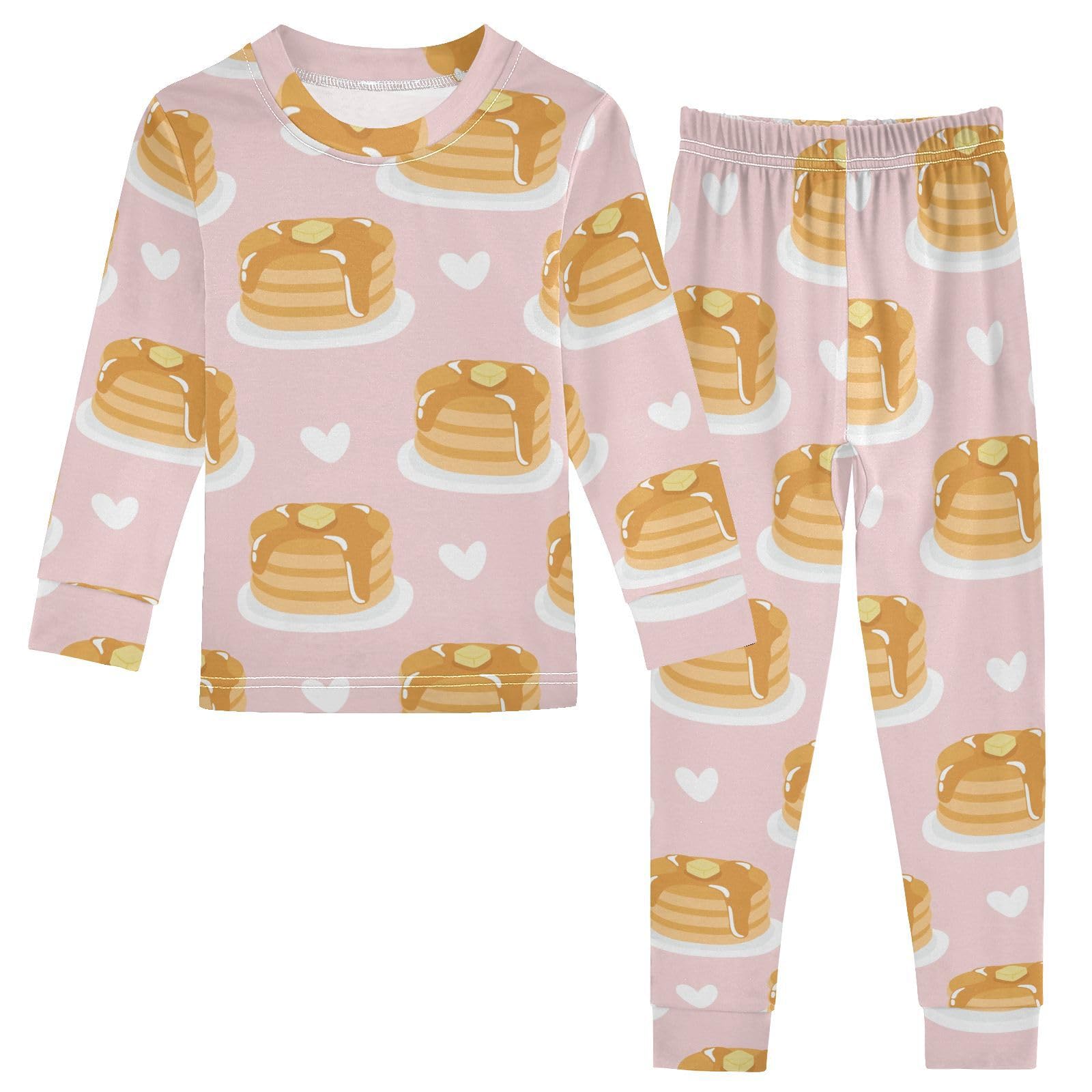 WIFIU Pajama Sets Long Sleeve Top and Pants Soft Cotton Sleepwear 2 Piece Pjs Set for Home Casual Size 18M-8Y