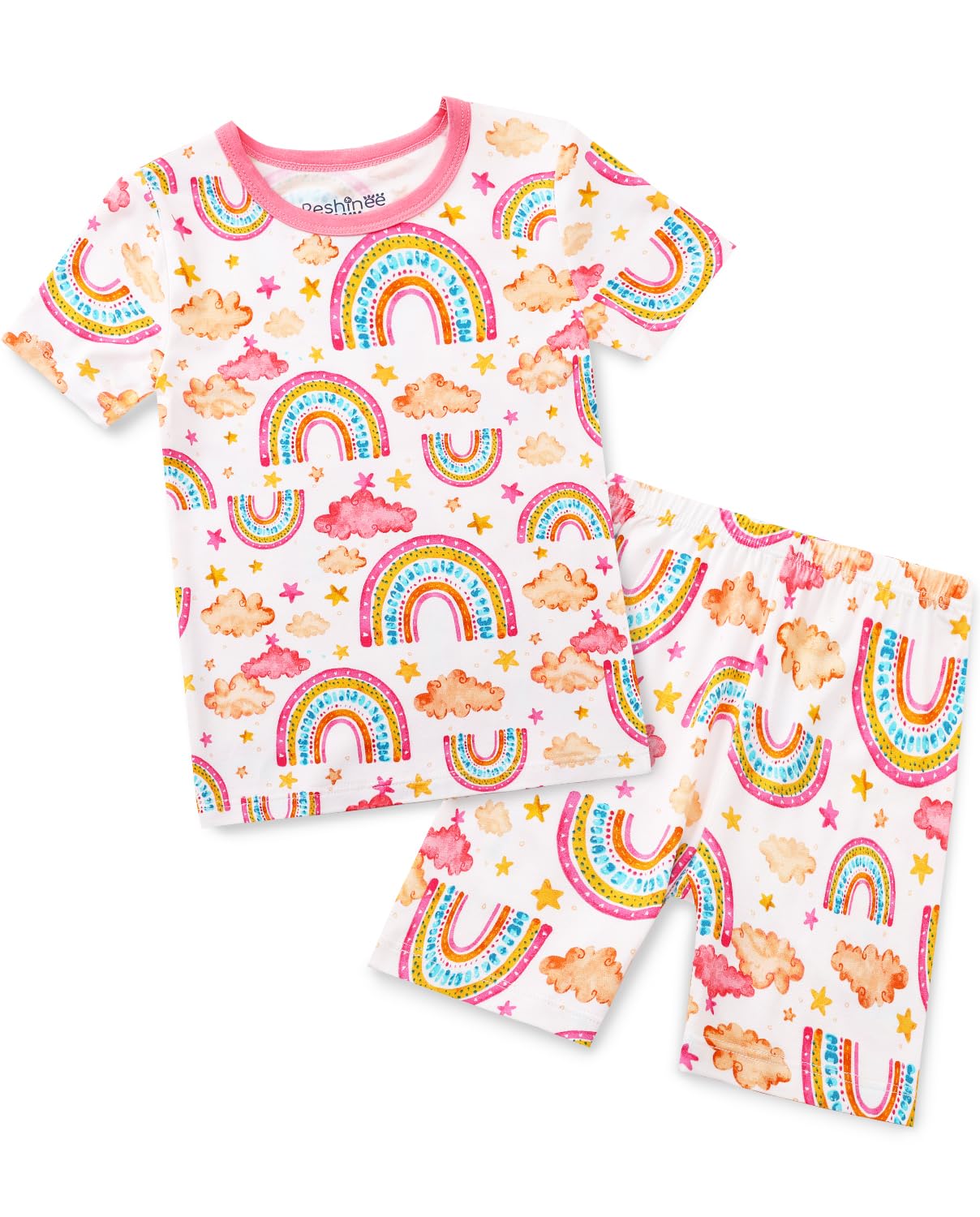 babee Reshinee Bamboo Viscose Toddler Unicorn Mermaid Girls Kids Pajamas Short Sleeve Summer Cool Snug fit Pjs 12M-8Y 2pcs