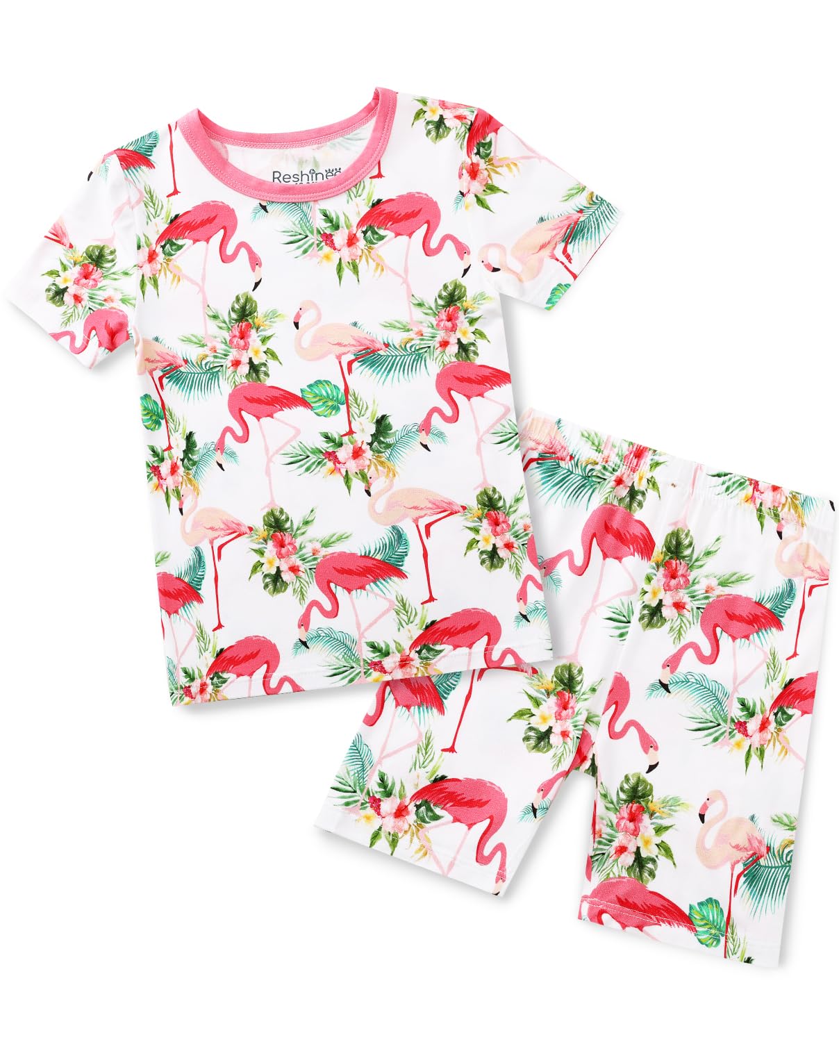 babee Reshinee Bamboo Viscose Toddler Unicorn Mermaid Girls Kids Pajamas Short Sleeve Summer Cool Snug fit Pjs 12M-8Y 2pcs