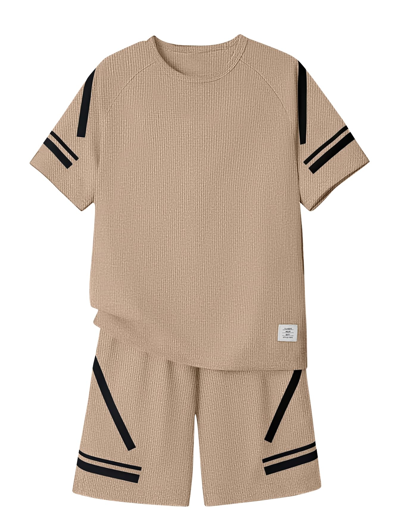 Cakaner Tween Boys Clothes Summer Simple Print T-Shirt And Shorts Set 2 Pieces Teen Trendy Outfits Size 7-14 Year