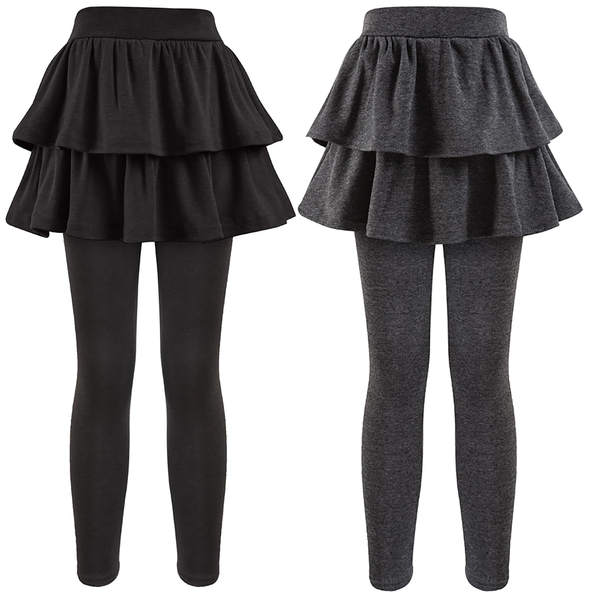 GUOGUOWU Girls School Uniform Pants Leggings with Skirts Stretch Warm Jegging 4-12 Years