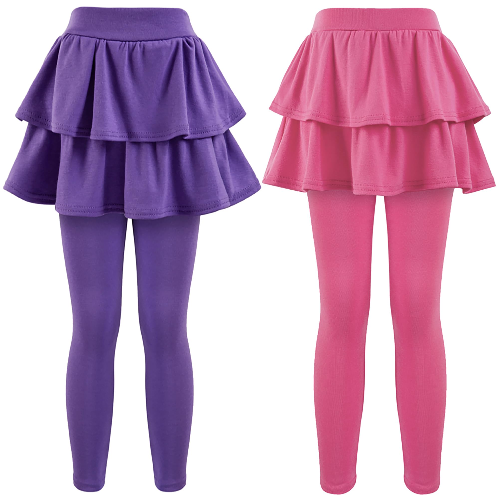GUOGUOWU Girls School Uniform Pants Leggings with Skirts Stretch Warm Jegging 4-12 Years