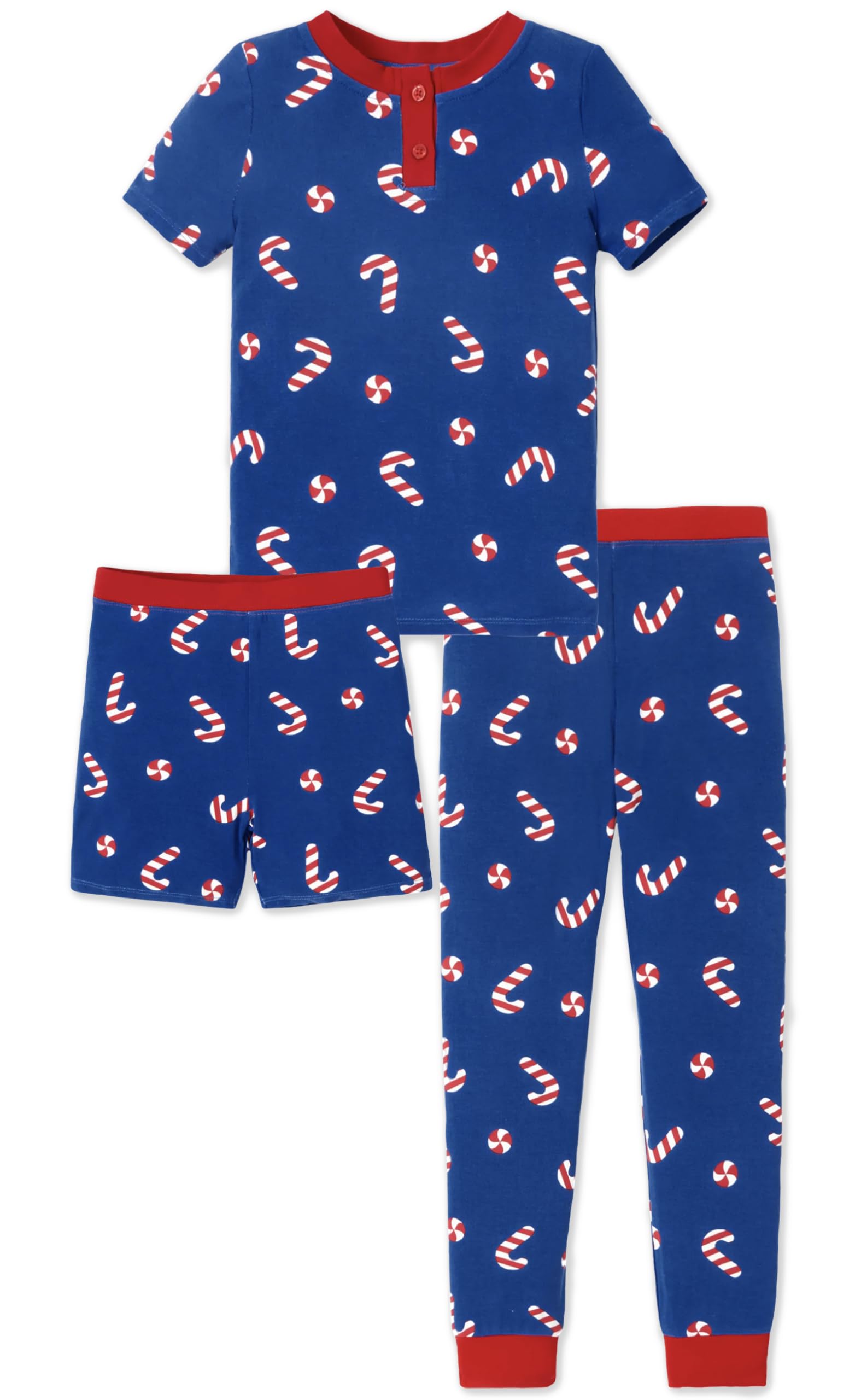 PATPAT Bamboo Viscose Pajamas Sets for Boys Girls Kids Toddler, 3 Pack Shorts & Pants Sleepers, Ultra-soft Snug Fit Pjs 2-12Y
