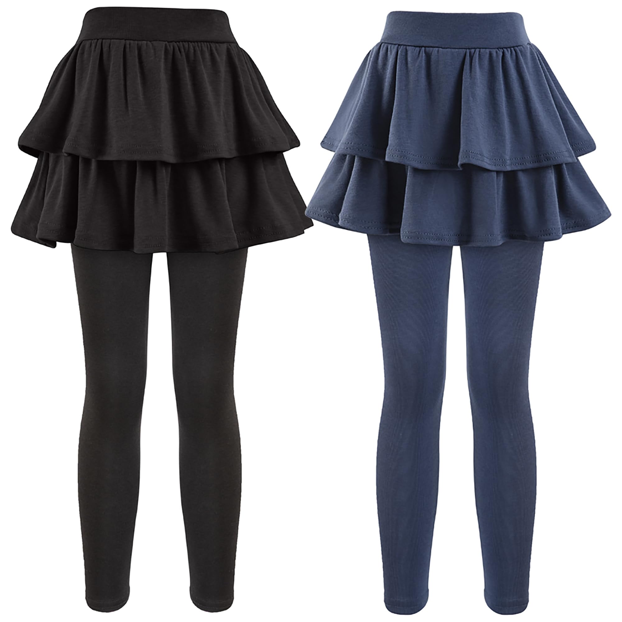 GUOGUOWU Girls School Uniform Pants Leggings with Skirts Stretch Warm Jegging 4-12 Years