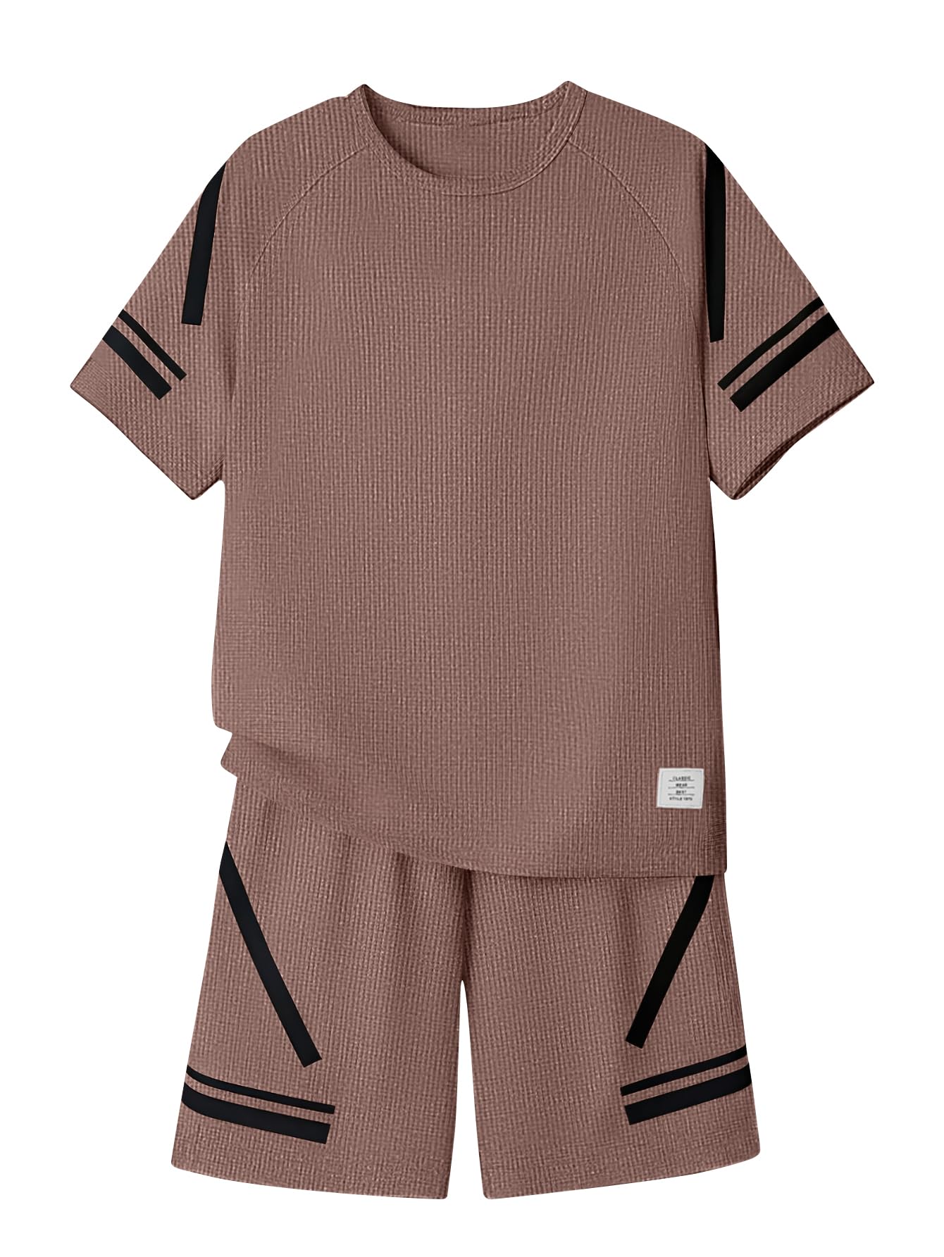 Cakaner Tween Boys Clothes Summer Simple Print T-Shirt And Shorts Set 2 Pieces Teen Trendy Outfits Size 7-14 Year