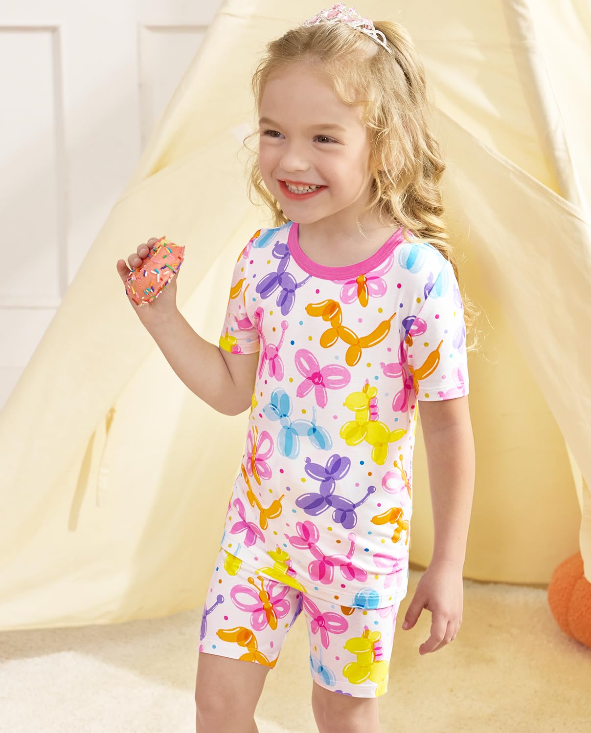 babee Reshinee Bamboo Viscose Toddler Unicorn Mermaid Girls Kids Pajamas Short Sleeve Summer Cool Snug fit Pjs 12M-8Y 2pcs