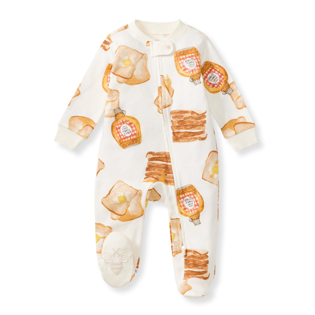 Burt's Bees Baby Boys Sleep and Play Pajamas, 100% Organic Cotton, One-piece PJs, Diagonal Zip Up Loose Fit Footie