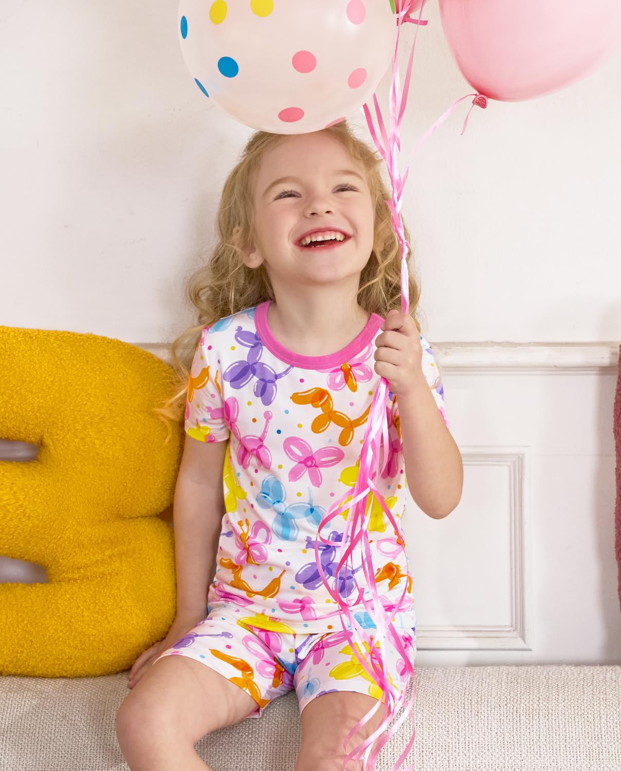 babee Reshinee Bamboo Viscose Toddler Unicorn Mermaid Girls Kids Pajamas Short Sleeve Summer Cool Snug fit Pjs 12M-8Y 2pcs