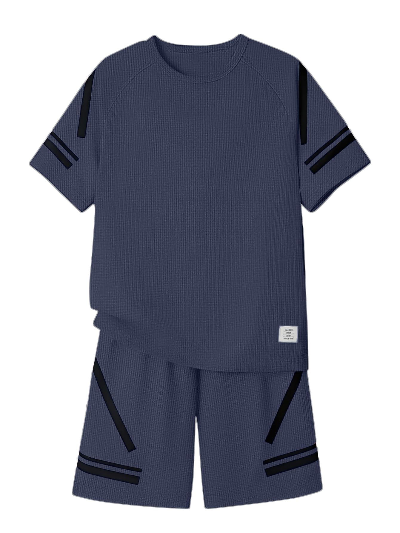 Cakaner Tween Boys Clothes Summer Simple Print T-Shirt And Shorts Set 2 Pieces Teen Trendy Outfits Size 7-14 Year