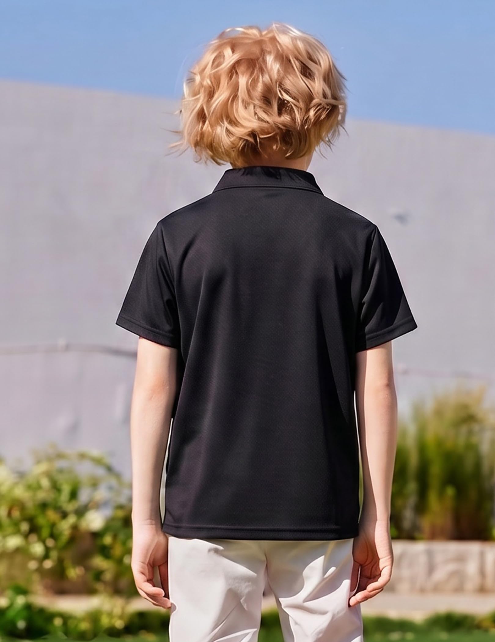 Arshiner Boys Golf Polo Shirt Uniform Short Sleeve Button Collared Tee Casual Performance Active T Shirt Size 4-13 Years