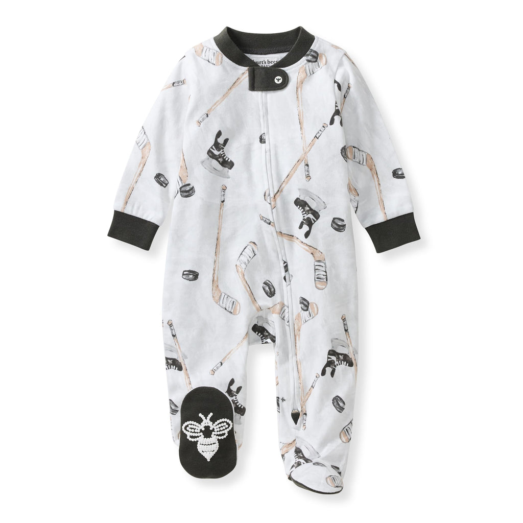 Burt's Bees Baby Boys Sleep and Play Pajamas, 100% Organic Cotton, One-piece PJs, Diagonal Zip Up Loose Fit Footie