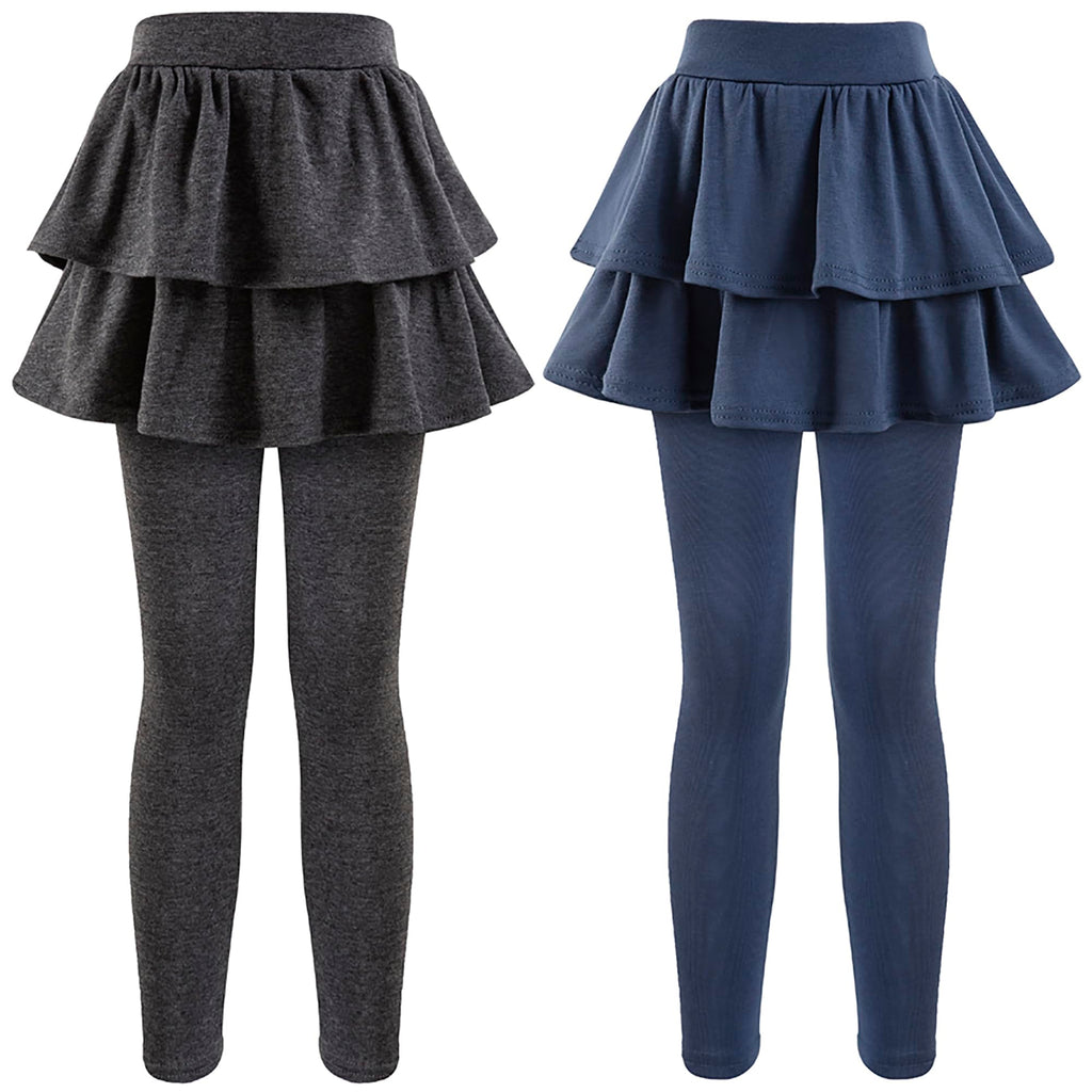 GUOGUOWU Girls School Uniform Pants Leggings with Skirts Stretch Warm Jegging 4-12 Years