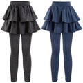 GUOGUOWU Girls School Uniform Pants Leggings with Skirts Stretch Warm Jegging 4-12 Years