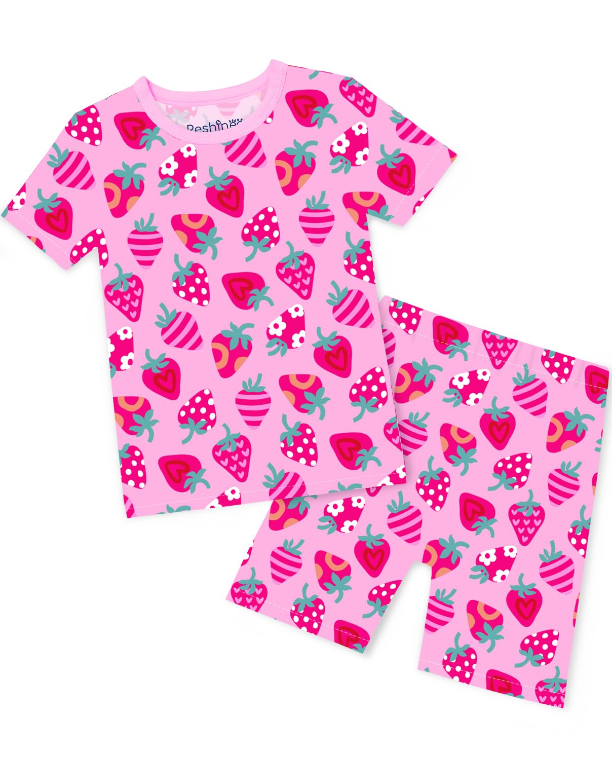 babee Reshinee Bamboo Viscose Toddler Unicorn Mermaid Girls Kids Pajamas Short Sleeve Summer Cool Snug fit Pjs 12M-8Y 2pcs