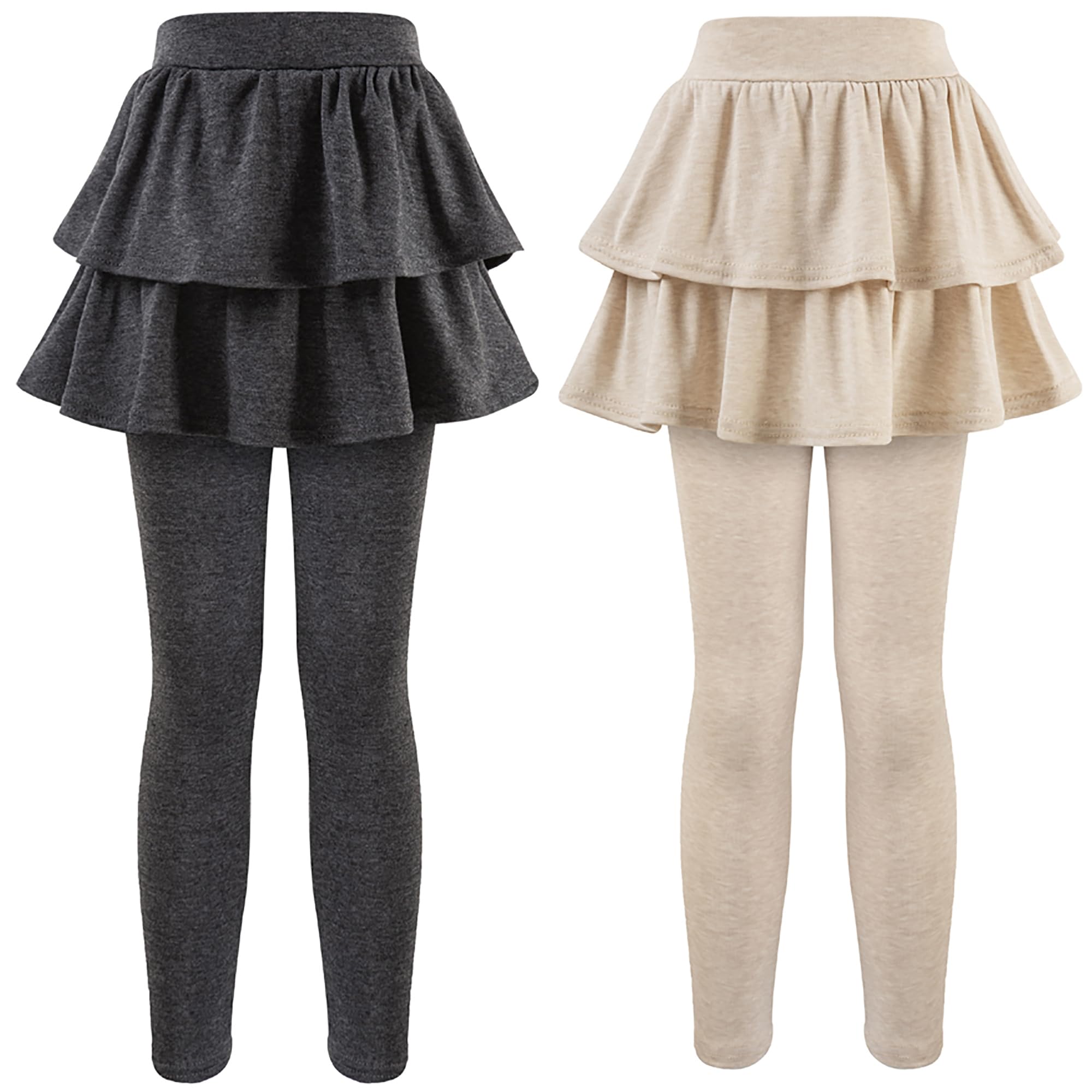 GUOGUOWU Girls School Uniform Pants Leggings with Skirts Stretch Warm Jegging 4-12 Years