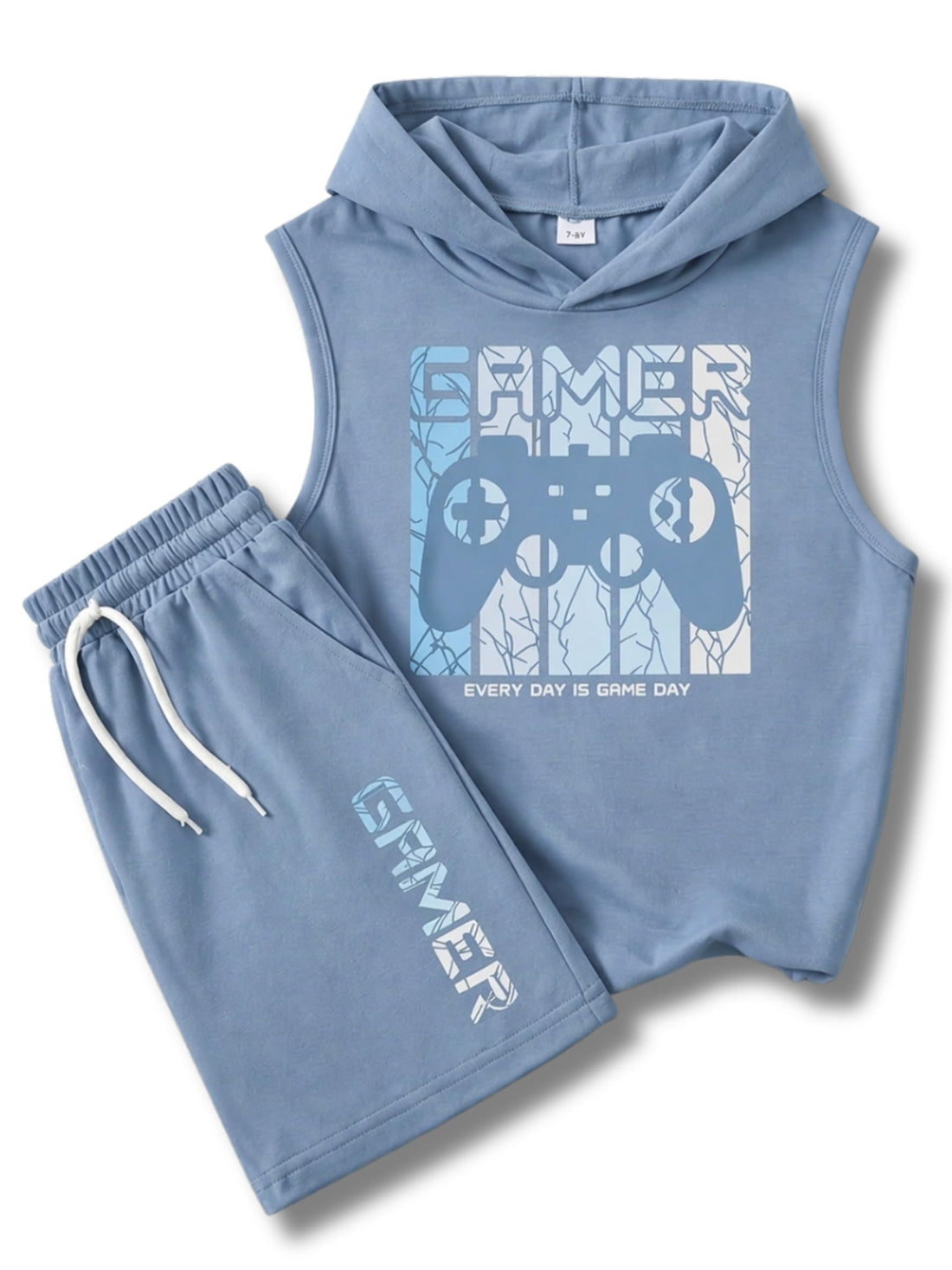Tween Boys Graphic Hooded Shirt and Shorts 2-Piece Set
