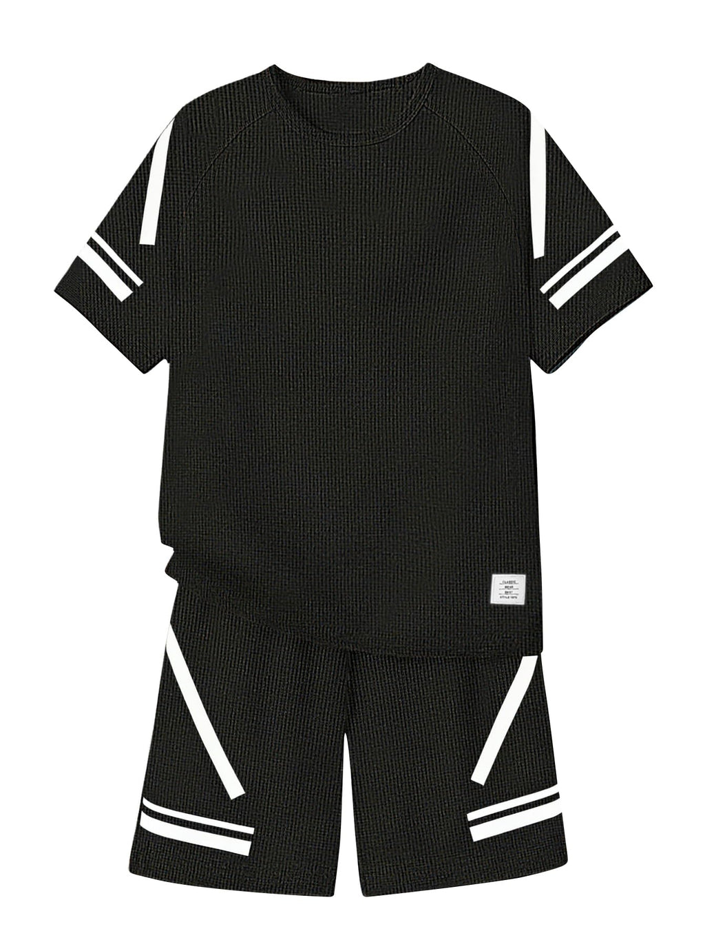 Cakaner Tween Boys Clothes Summer Simple Print T-Shirt And Shorts Set 2 Pieces Teen Trendy Outfits Size 7-14 Year