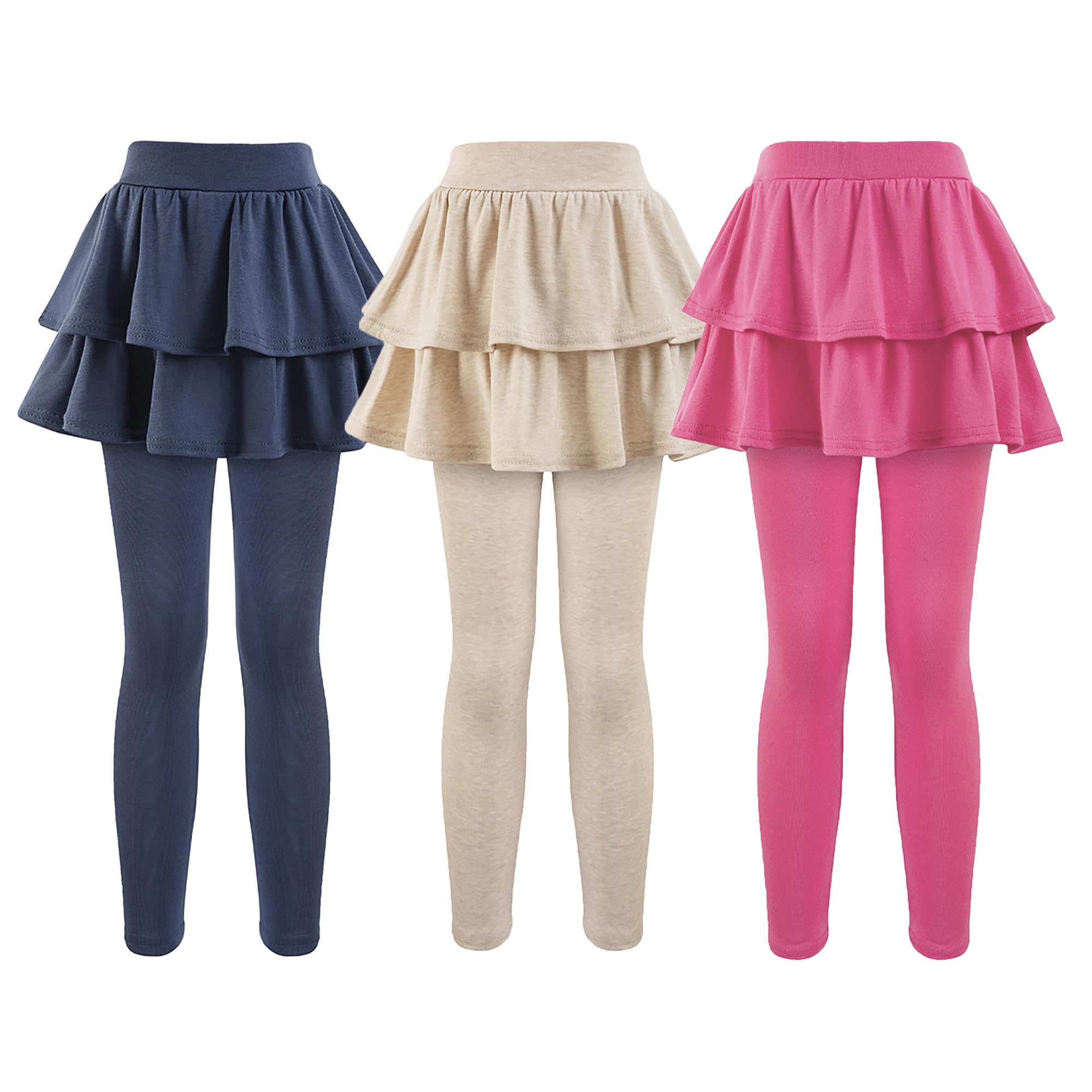 GUOGUOWU Girls School Uniform Pants Leggings with Skirts Stretch Warm Jegging 4-12 Years