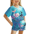 Upetstory Kids Summer Outfit for Girls Boys T-Shirt and Shorts Set Size 3-16