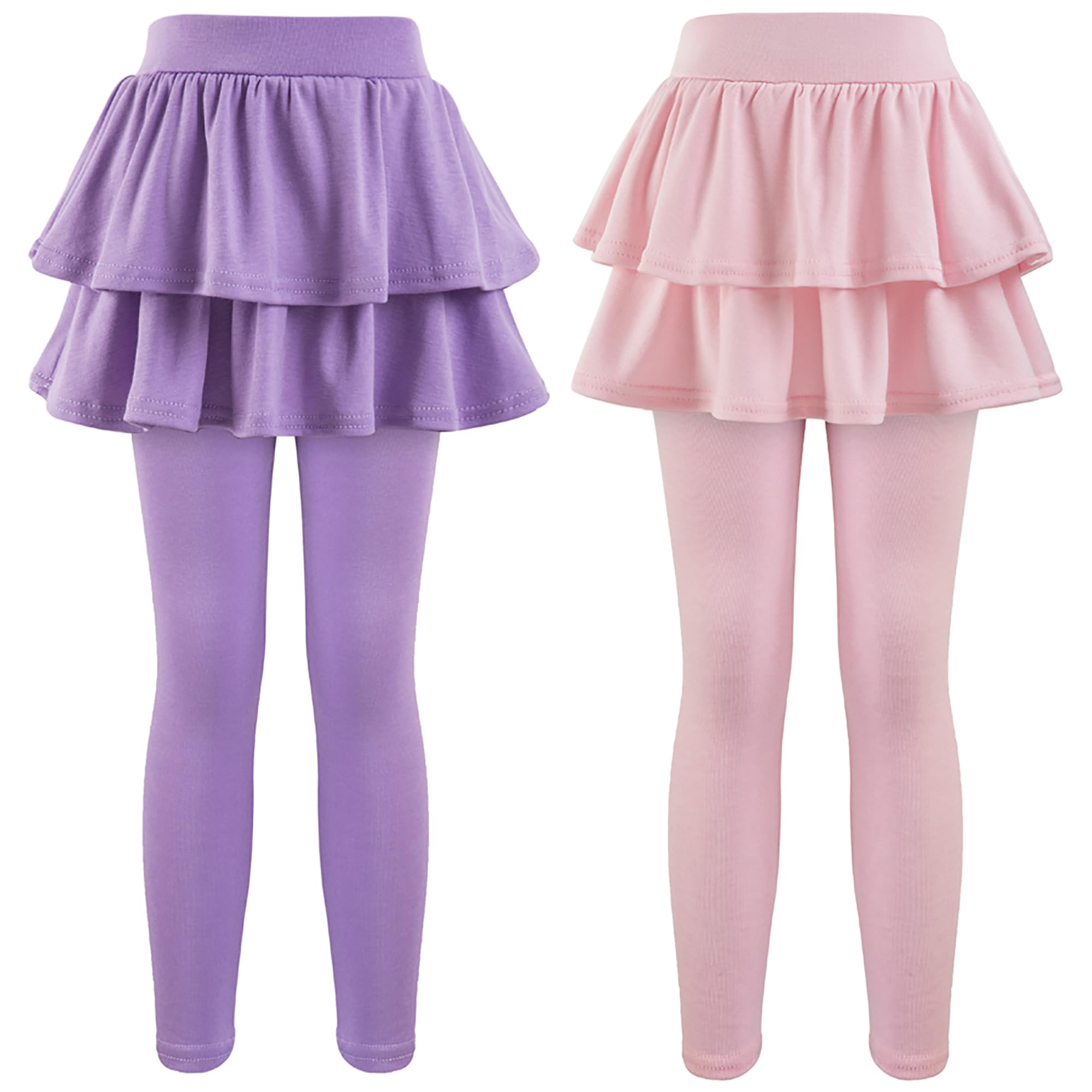 GUOGUOWU Girls School Uniform Pants Leggings with Skirts Stretch Warm Jegging 4-12 Years