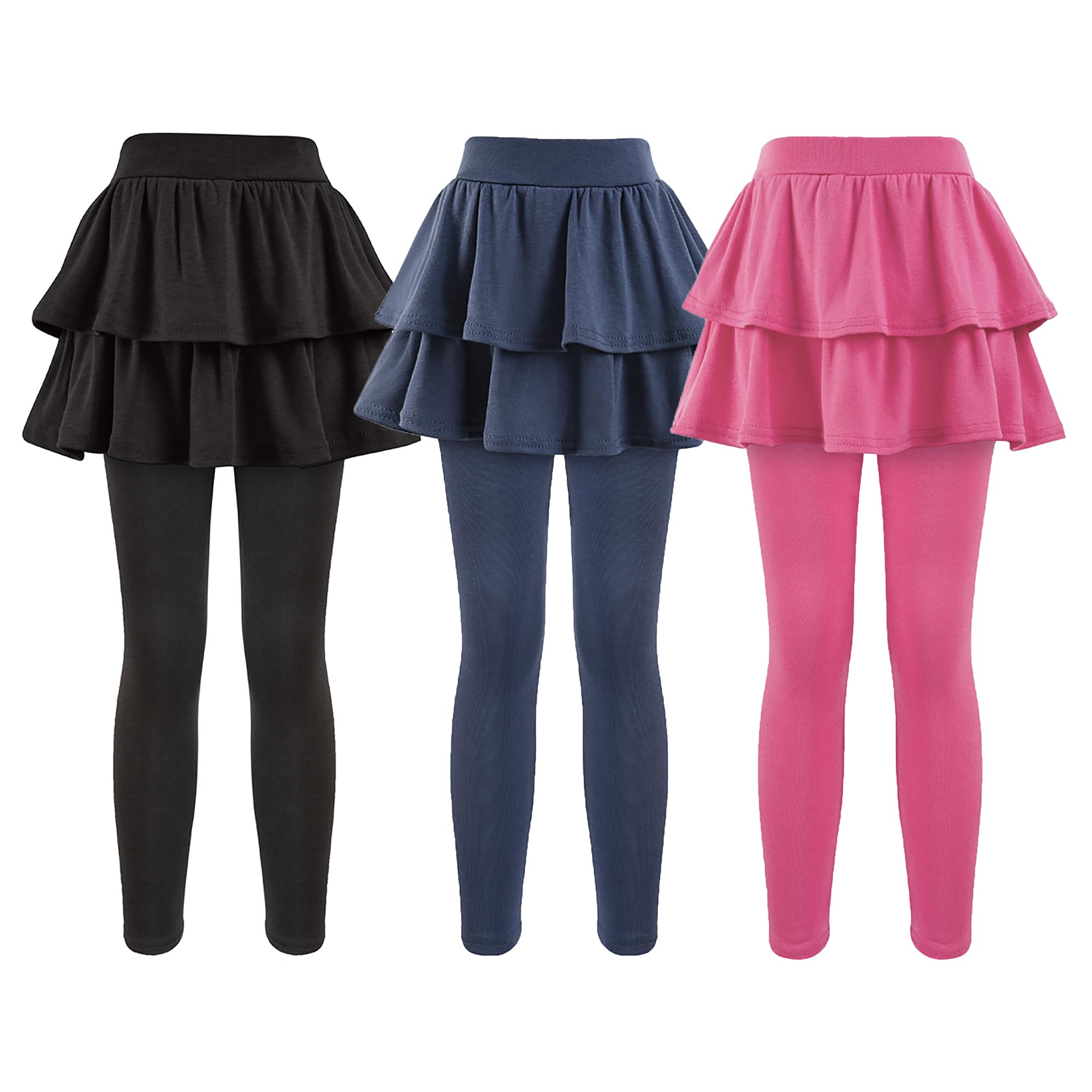 GUOGUOWU Girls School Uniform Pants Leggings with Skirts Stretch Warm Jegging 4-12 Years