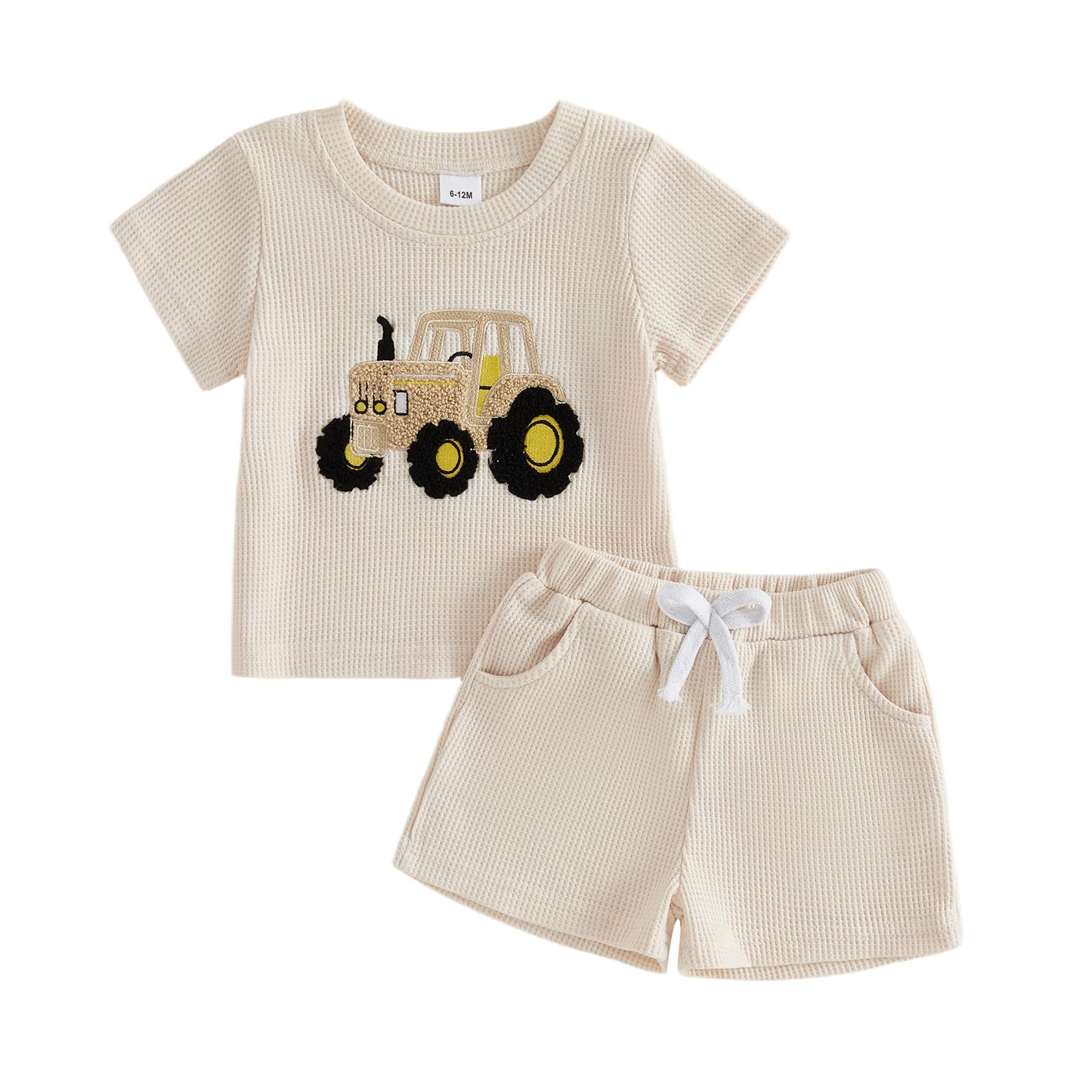 VISGOGO Baby Boy Summer Outfit Striped T-shirt Toddler Boy Summer Clothes 6 12 18 Months 2 3 4 5 T Kids Boy Short Set