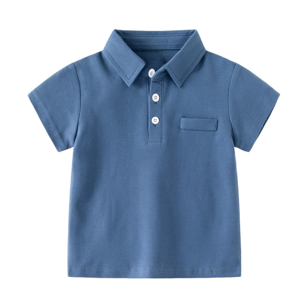 Back to School Polo Shirts for Boys Collared Short Sleeve Button Down Cotton Uniform Tops Daily Casual Outdoor Wear Clothes
