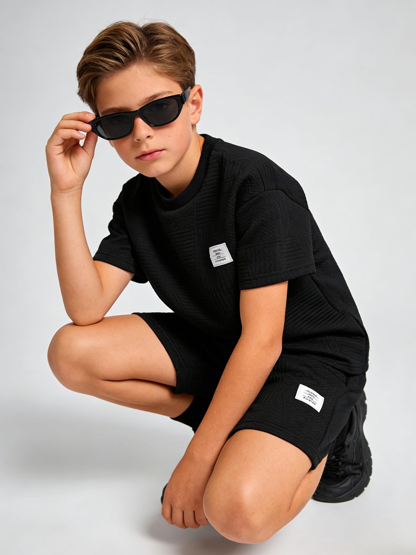 Cakaner Tween Boys Clothes Summer Short Sleeve Top & Shorts Set 2-Piece Casual Outfit Size 6-12 Years