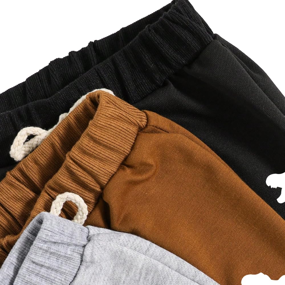Nivne Tco Toddler Boy Pants - 3 Pack Sweatpants - Dinosaur Graphic Print Toddler Jogger Pants Size 3T 4T 5T 6T 7T