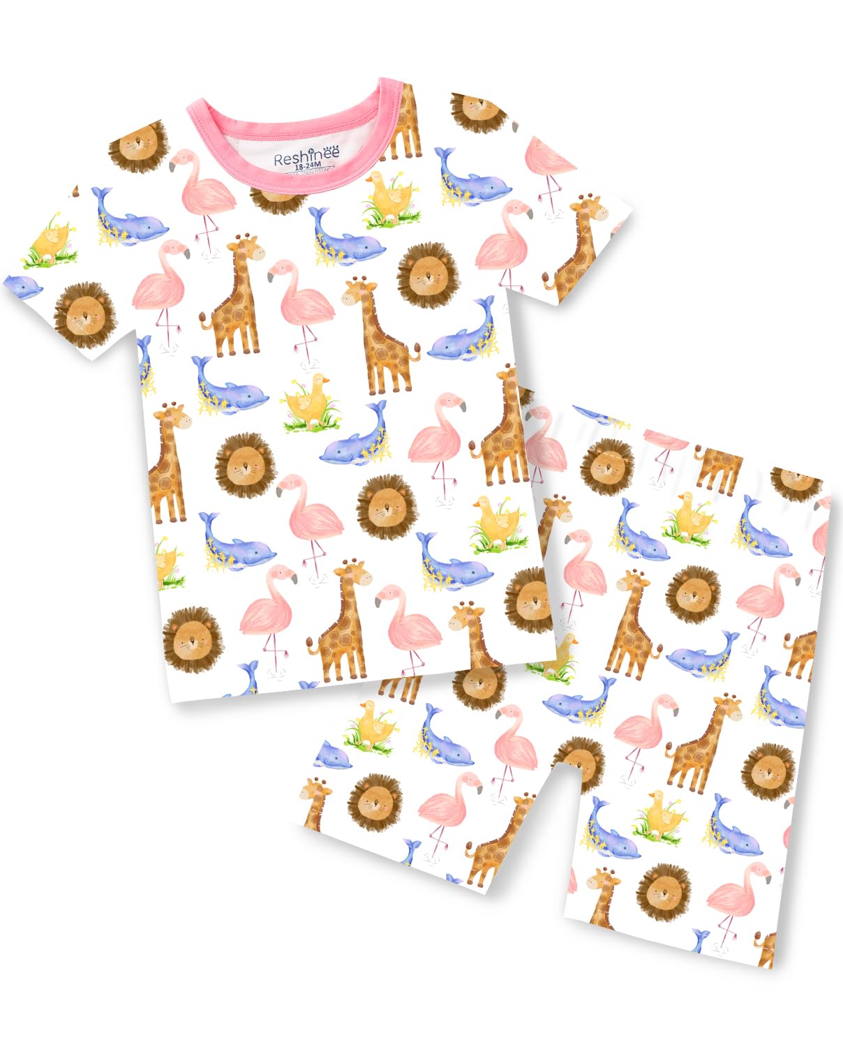 babee Reshinee Bamboo Viscose Toddler Unicorn Mermaid Girls Kids Pajamas Short Sleeve Summer Cool Snug fit Pjs 12M-8Y 2pcs