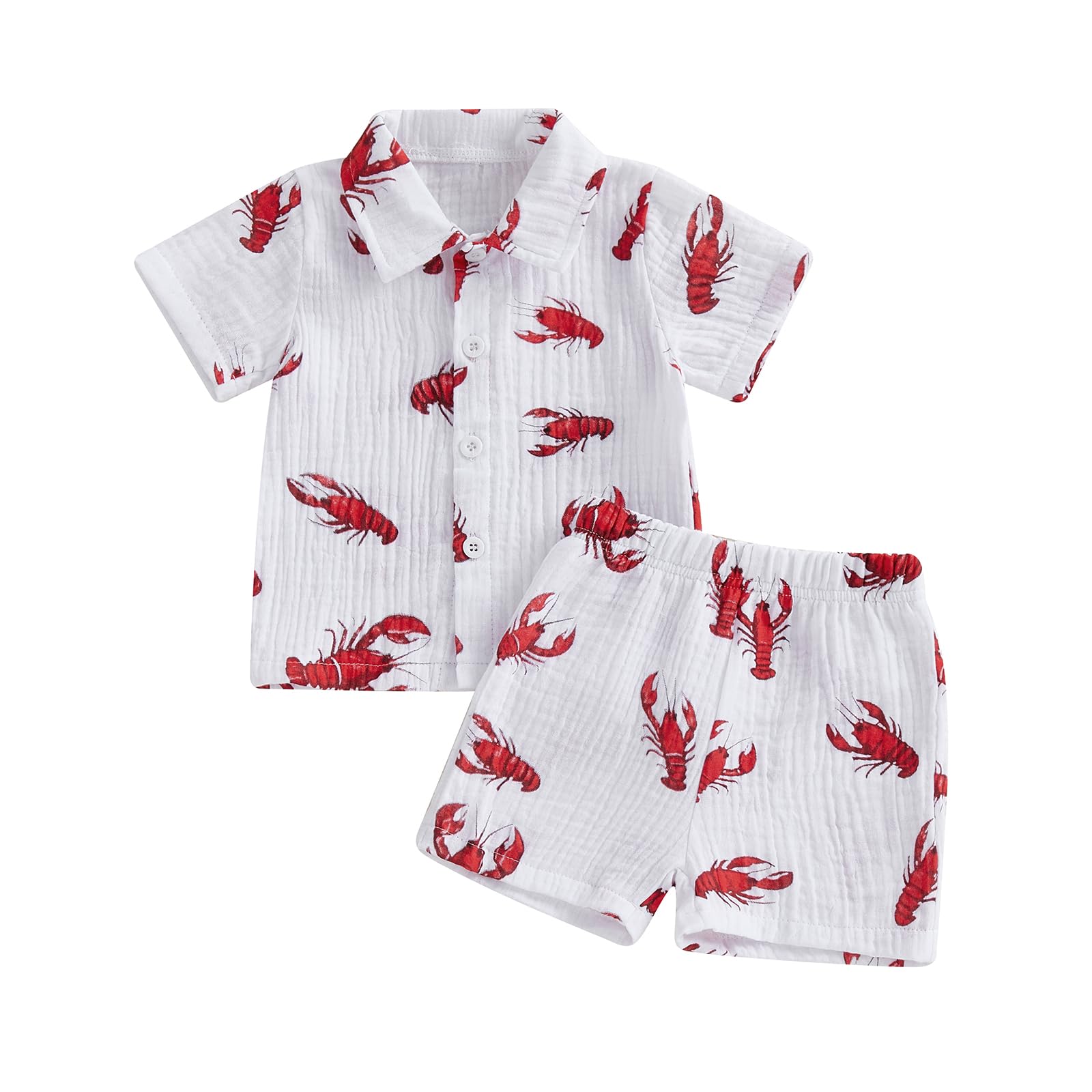 VISGOGO Baby Boy Summer Outfit Striped T-shirt Toddler Boy Summer Clothes 6 12 18 Months 2 3 4 5 T Kids Boy Short Set