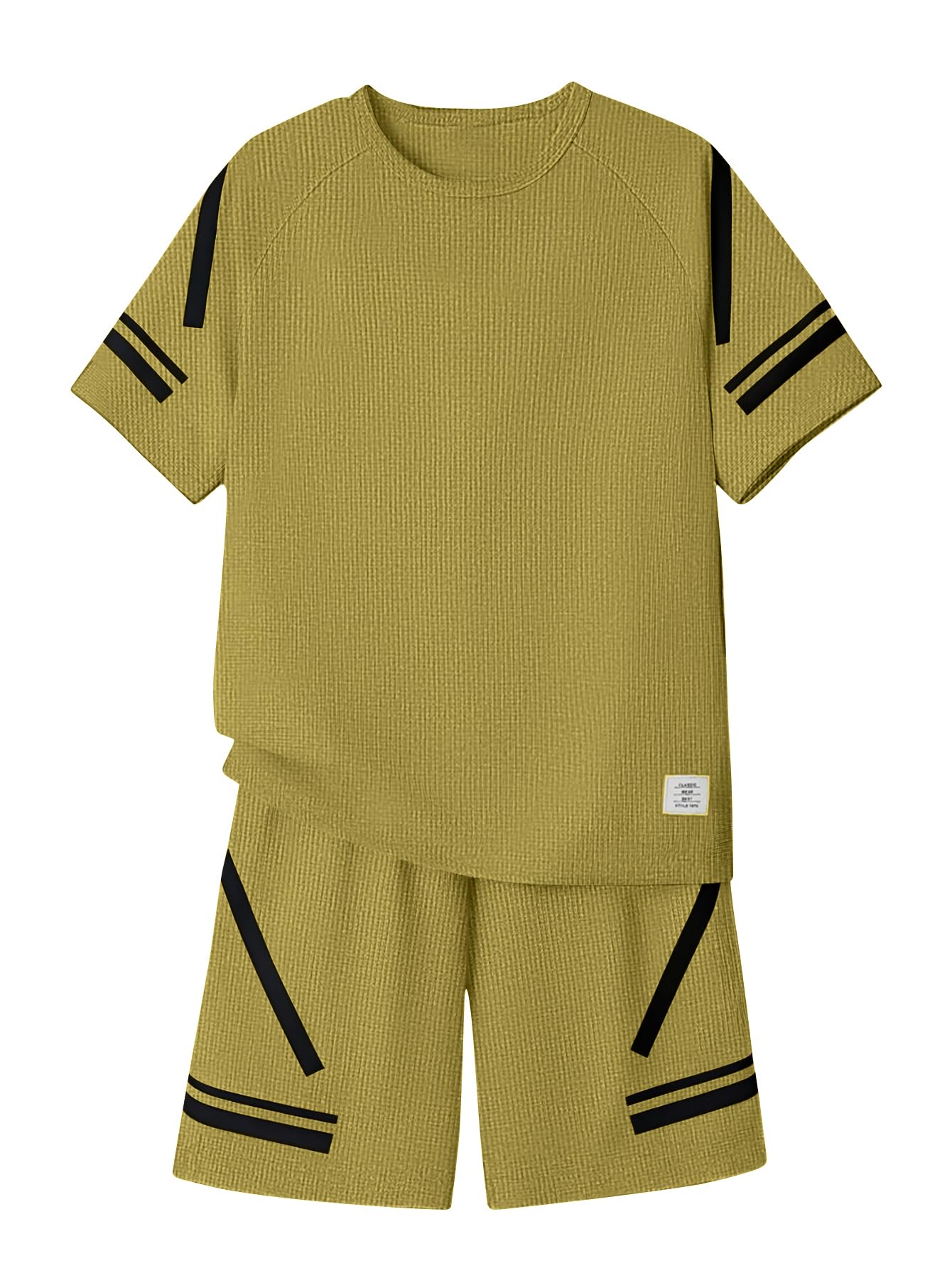 Cakaner Tween Boys Clothes Summer Simple Print T-Shirt And Shorts Set 2 Pieces Teen Trendy Outfits Size 7-14 Year