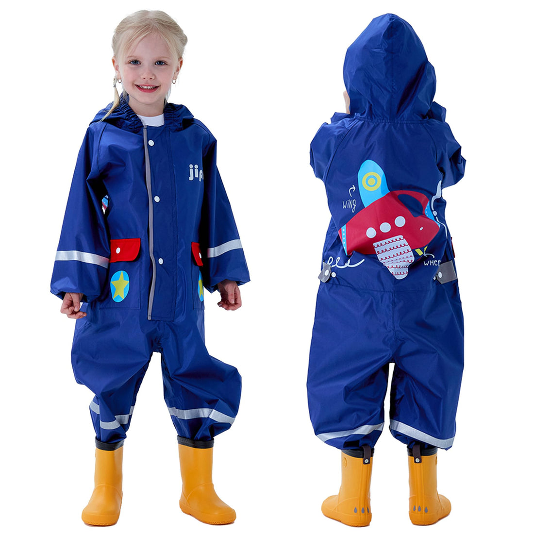 Toddler Waterproof One-Piece Cartoon Rain Suit