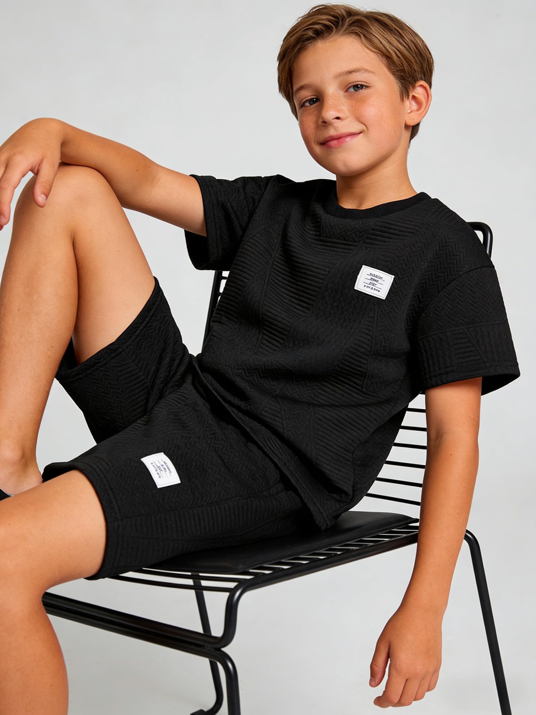 Cakaner Tween Boys Clothes Summer Short Sleeve Top & Shorts Set 2-Piece Casual Outfit Size 6-12 Years