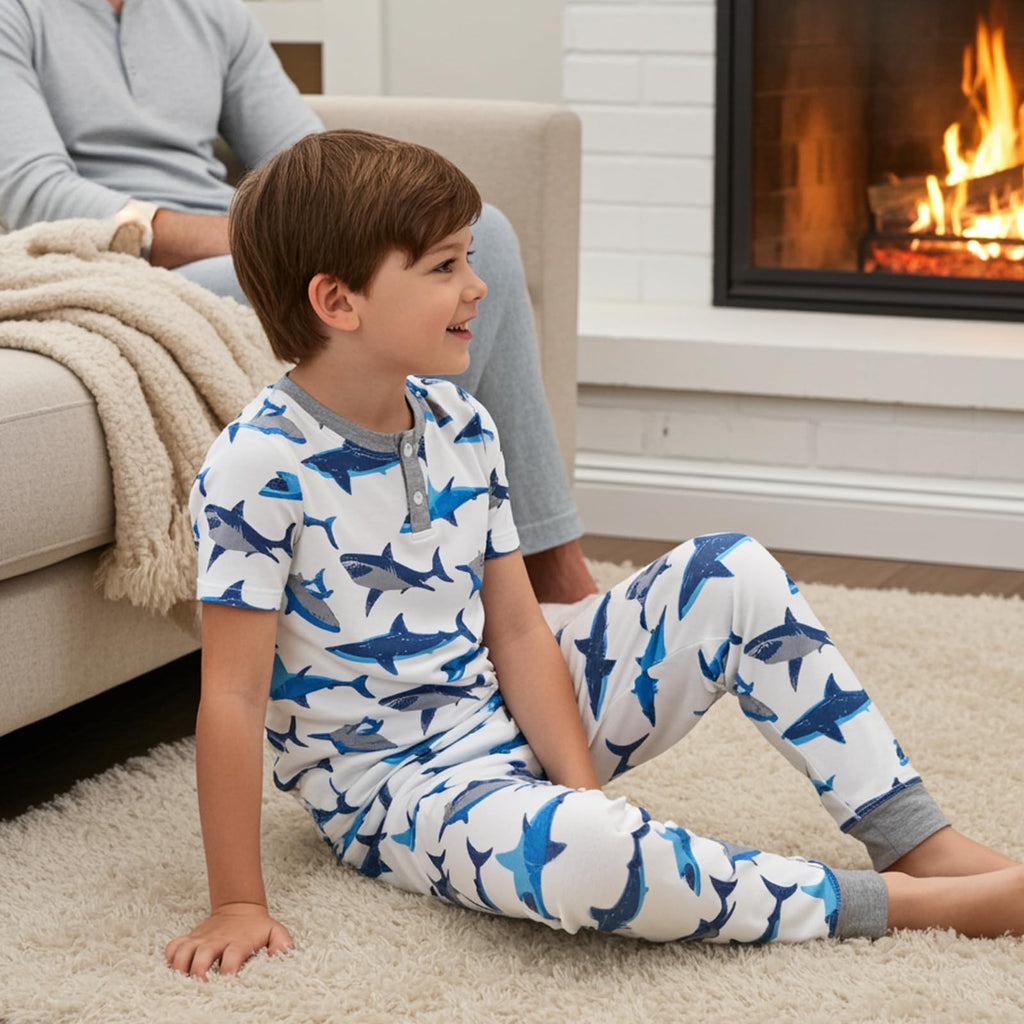 PATPAT Bamboo Viscose Pajamas Sets for Boys Girls Kids Toddler, 3 Pack Shorts & Pants Sleepers, Ultra-soft Snug Fit Pjs 2-12Y