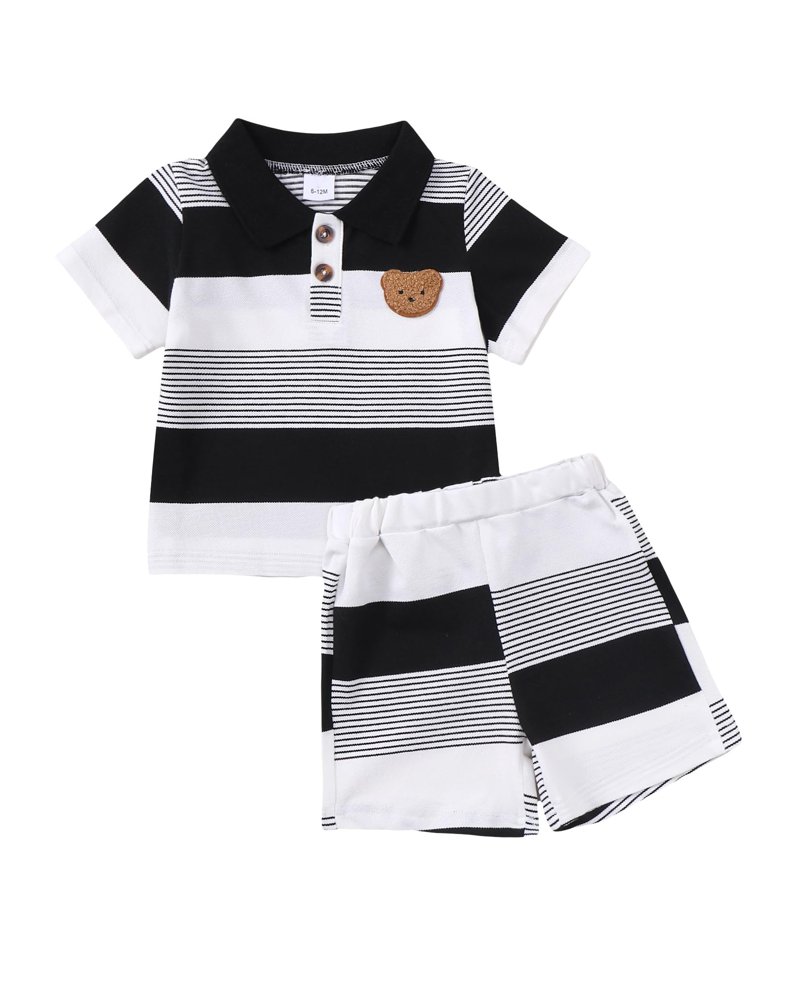 NZRVAWS Toddler Baby Boy Clothes 3 6 9 12 18 Months 2 3T Summer Spring Polo Shirt Shorts Sleeves Set Button Outfits 2 PCS
