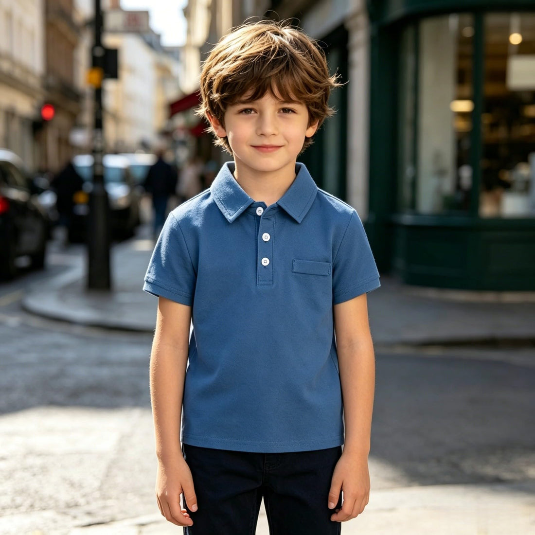 Boys Short Sleeve Cotton School Uniform Polo Shirt