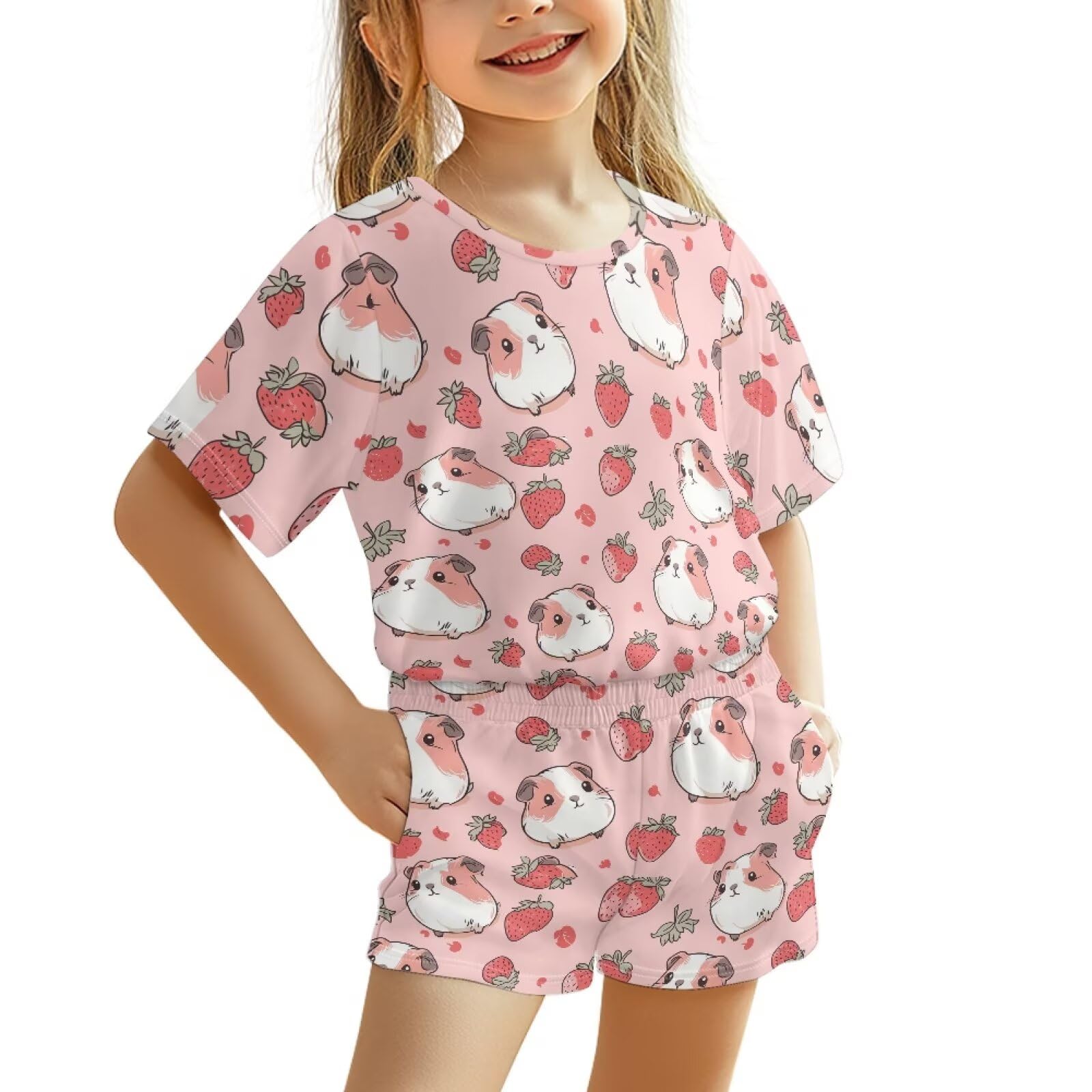 Upetstory Kids Summer Outfit for Girls Boys T-Shirt and Shorts Set Size 3-16
