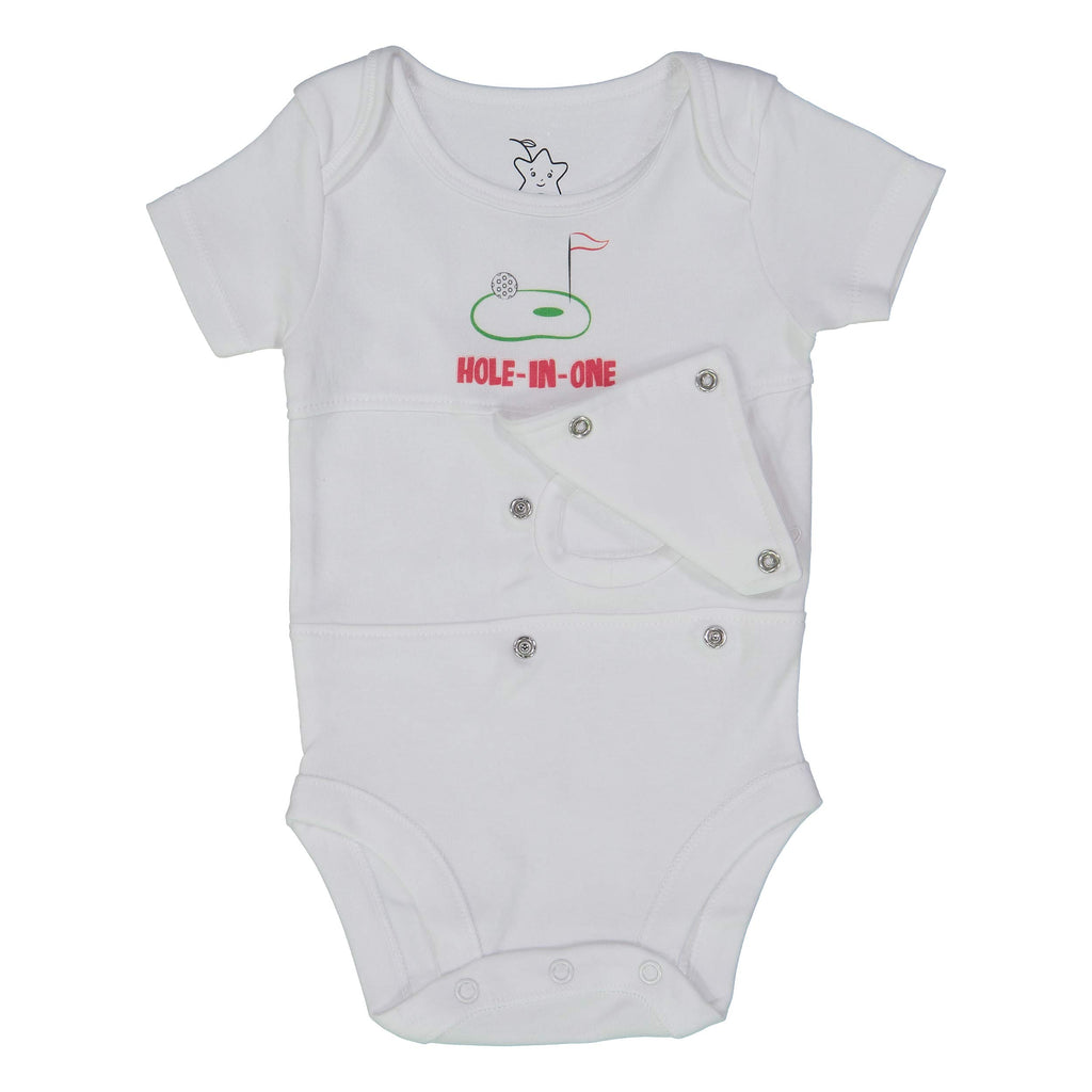 Starberrykids Unisex Adaptive Feeding G-Tube Baby Onesies, 100% Cotton, Round Neck Style, Short Sleeve- 17 Colors & 10 Sizes