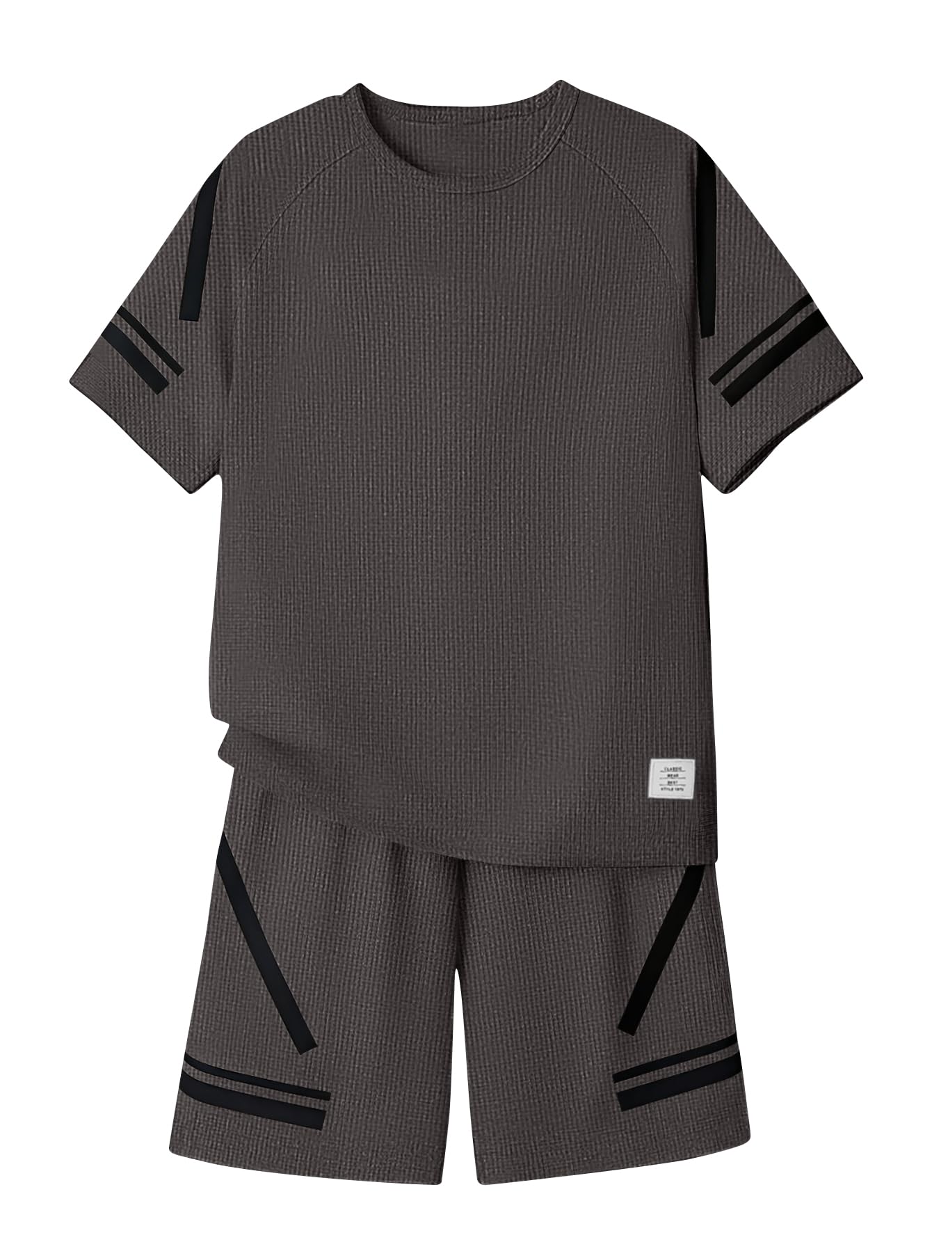 Cakaner Tween Boys Clothes Summer Simple Print T-Shirt And Shorts Set 2 Pieces Teen Trendy Outfits Size 7-14 Year