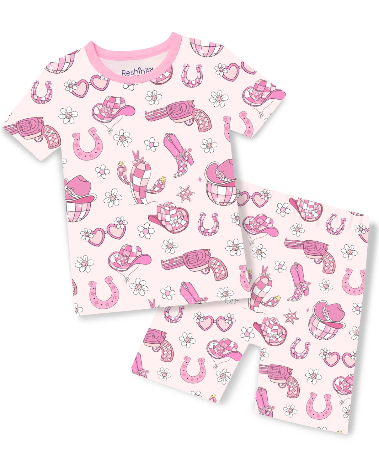 babee Reshinee Bamboo Viscose Toddler Unicorn Mermaid Girls Kids Pajamas Short Sleeve Summer Cool Snug fit Pjs 12M-8Y 2pcs