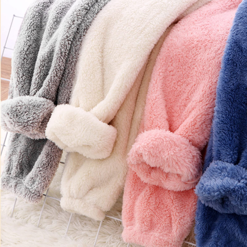 Kids Toddler Pajamas Boys Girls Fleece Pajama Set Winter Warm Sleepwear Pjs Set Plush Tops+Pants Outfits Loungewear