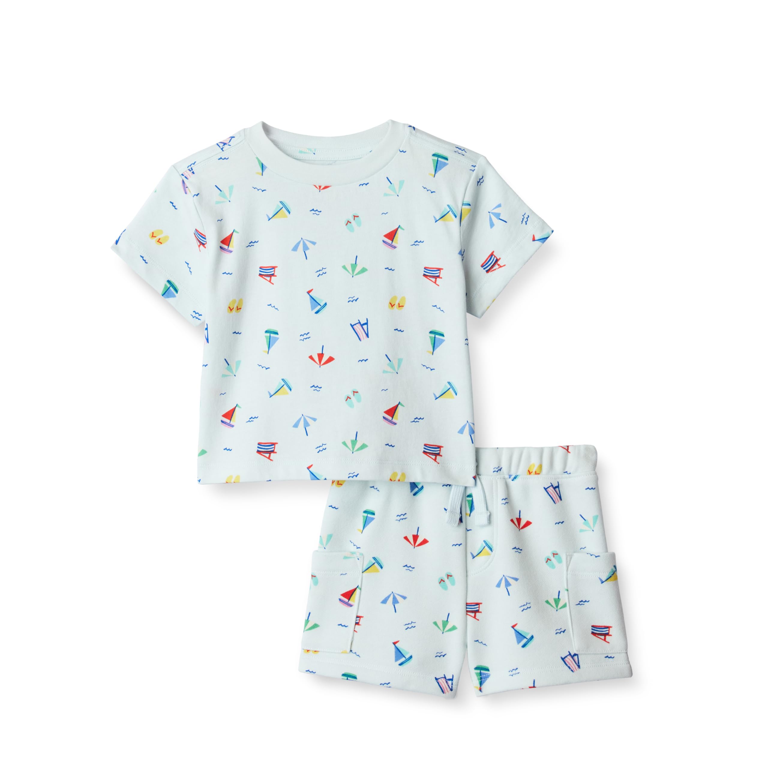 Amazon Essentials x Sofia Grainge Babies, Toddlers, and Boys' T-Shirt and Short Play Set, Multipacks