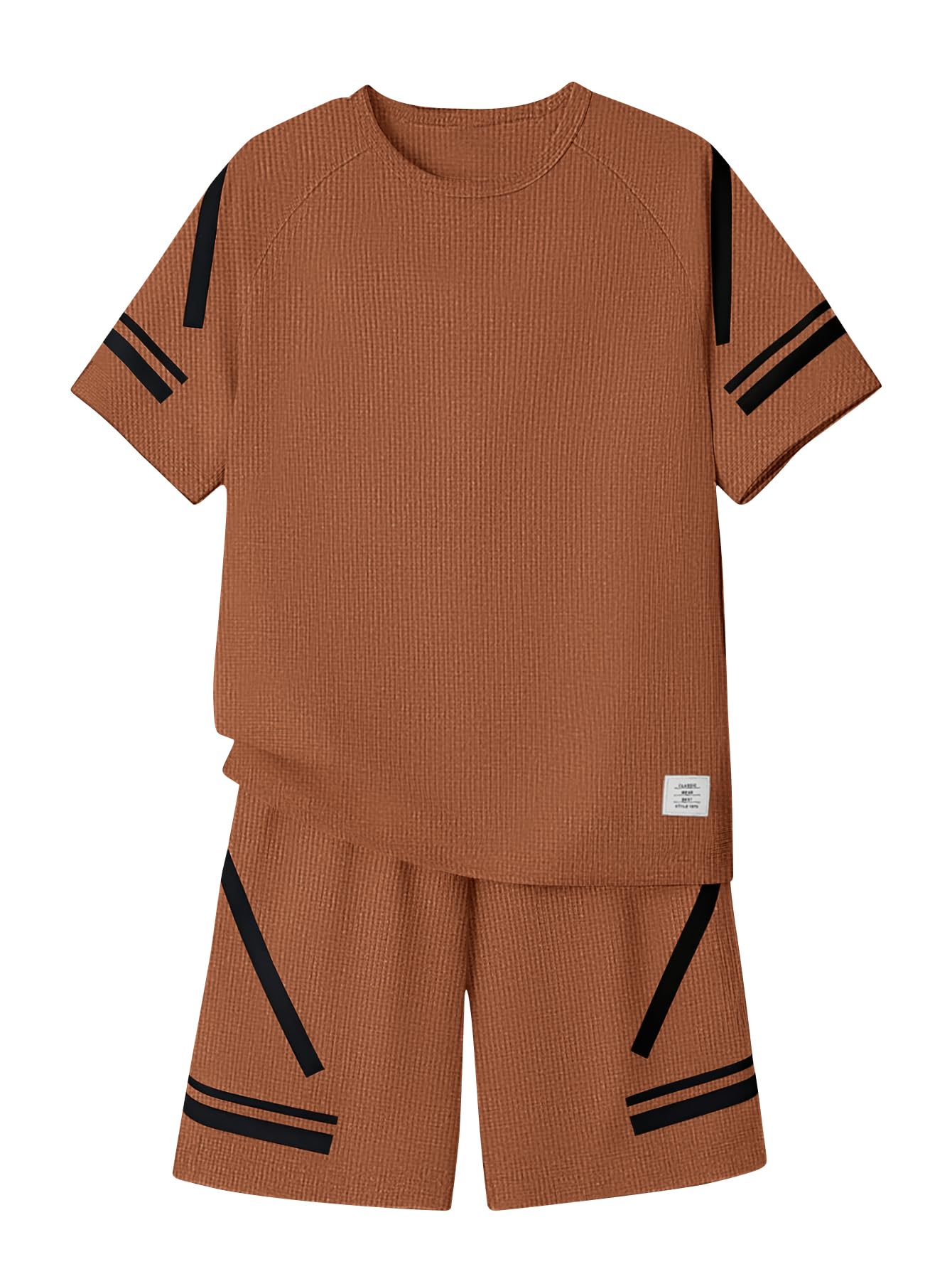 Cakaner Tween Boys Clothes Summer Simple Print T-Shirt And Shorts Set 2 Pieces Teen Trendy Outfits Size 7-14 Year