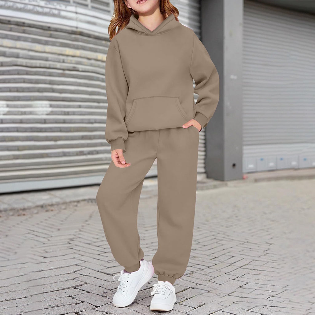Girls Boys 2 Piece Outfits Sweatsuit Pullover Hoodie Sweatshirt and Sweatpant Tracksuit Athletic Jogger Sets Kids Sportswear