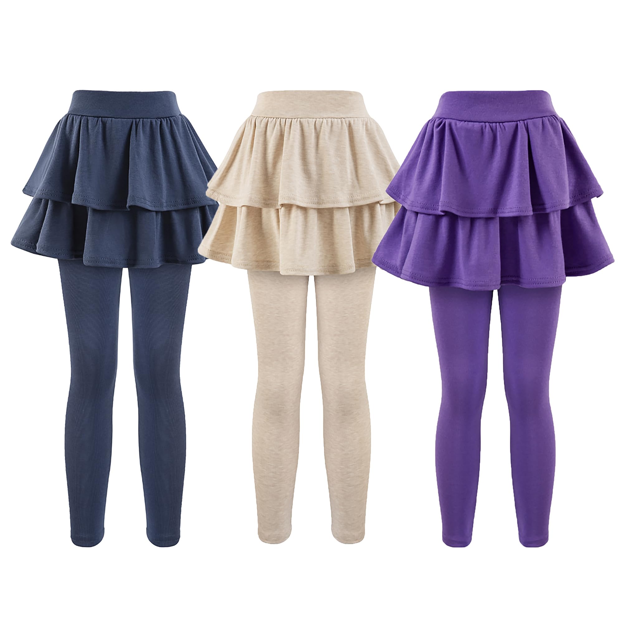 GUOGUOWU Girls School Uniform Pants Leggings with Skirts Stretch Warm Jegging 4-12 Years