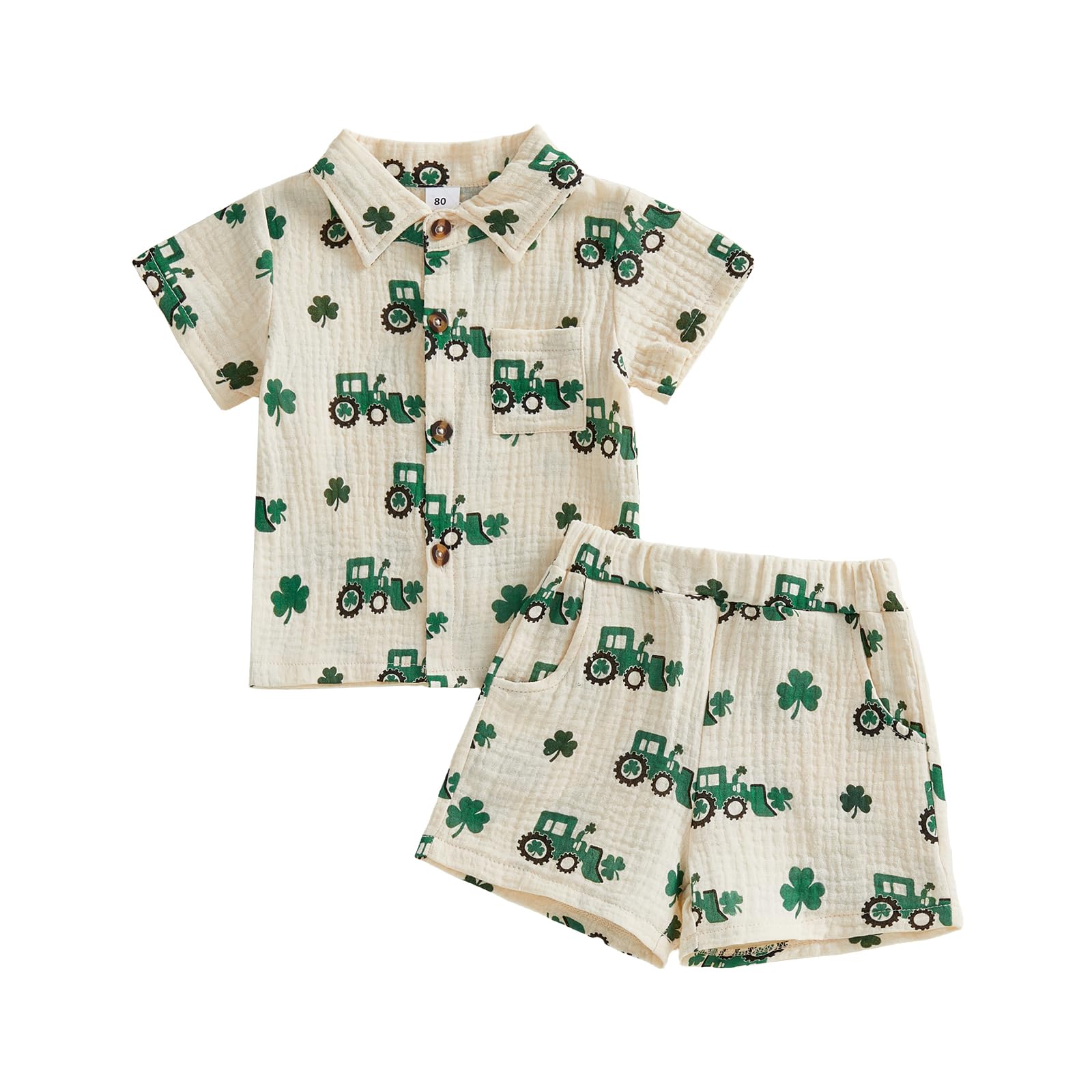 VISGOGO Baby Boy Summer Outfit Striped T-shirt Toddler Boy Summer Clothes 6 12 18 Months 2 3 4 5 T Kids Boy Short Set