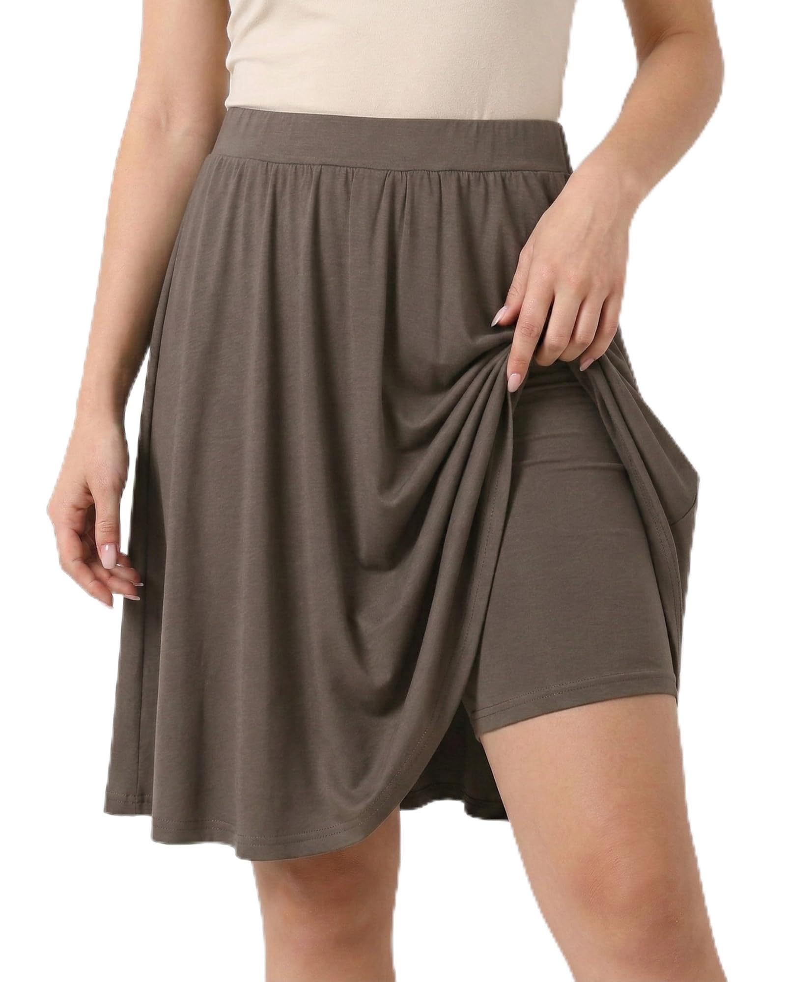 Coaturi Girls Knee Length Skirt : Aline Pleated Skirt Built-in Shorts or Leggings Basic Skorts Size 6-14Y