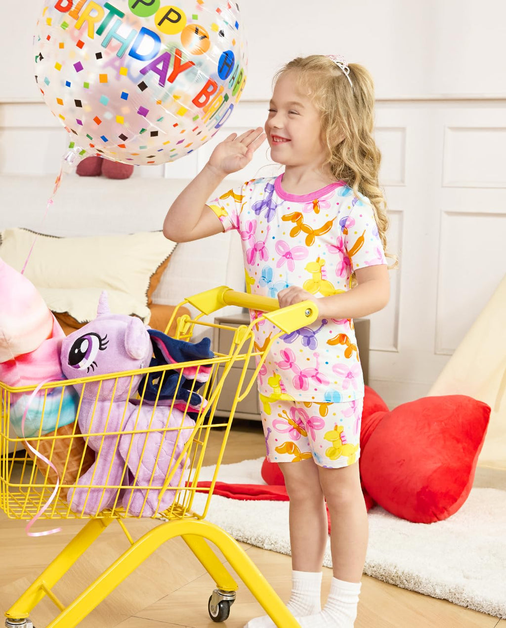 babee Reshinee Bamboo Viscose Toddler Unicorn Mermaid Girls Kids Pajamas Short Sleeve Summer Cool Snug fit Pjs 12M-8Y 2pcs
