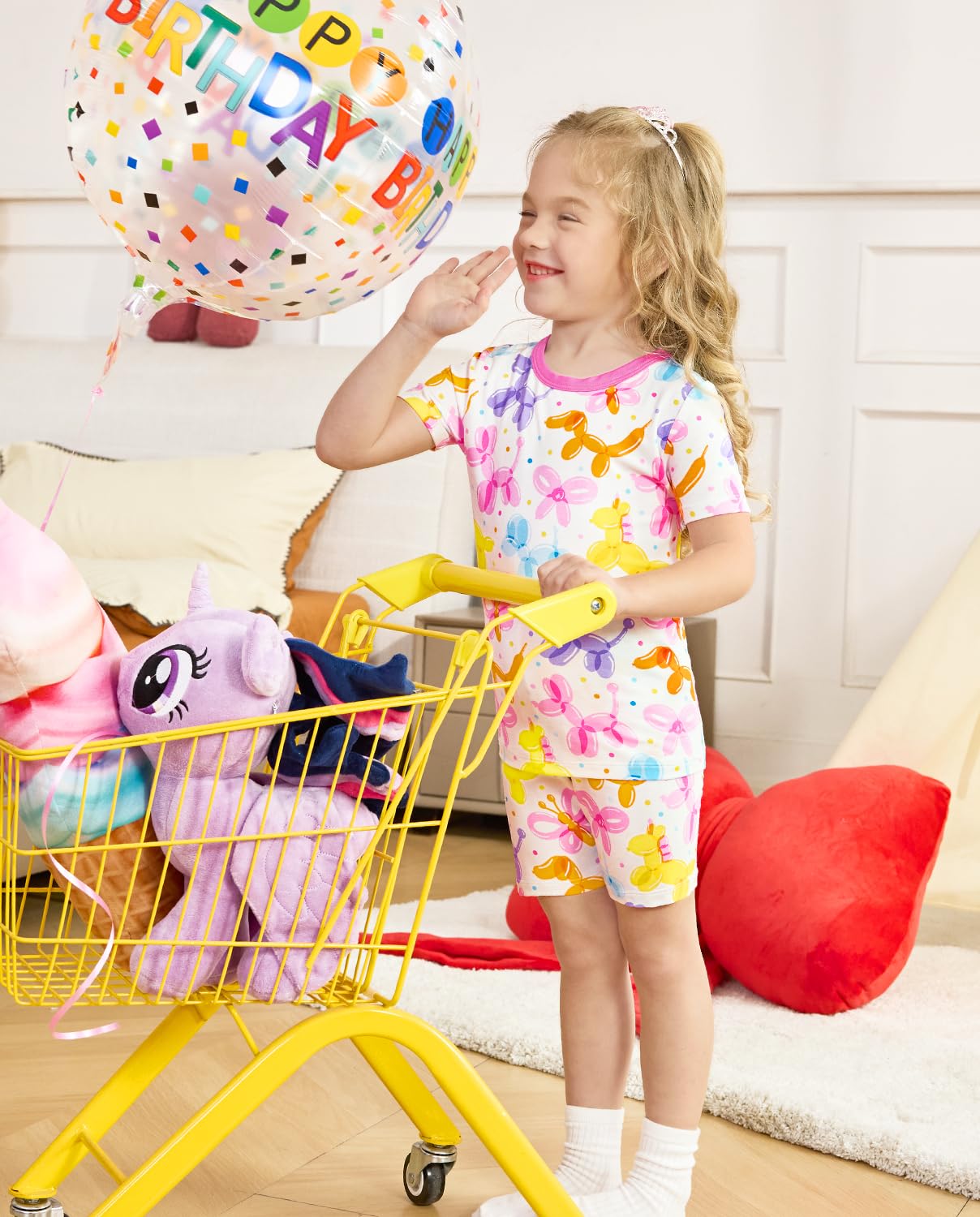 babee Reshinee Bamboo Viscose Toddler Unicorn Mermaid Girls Kids Pajamas Short Sleeve Summer Cool Snug fit Pjs 12M-8Y 2pcs